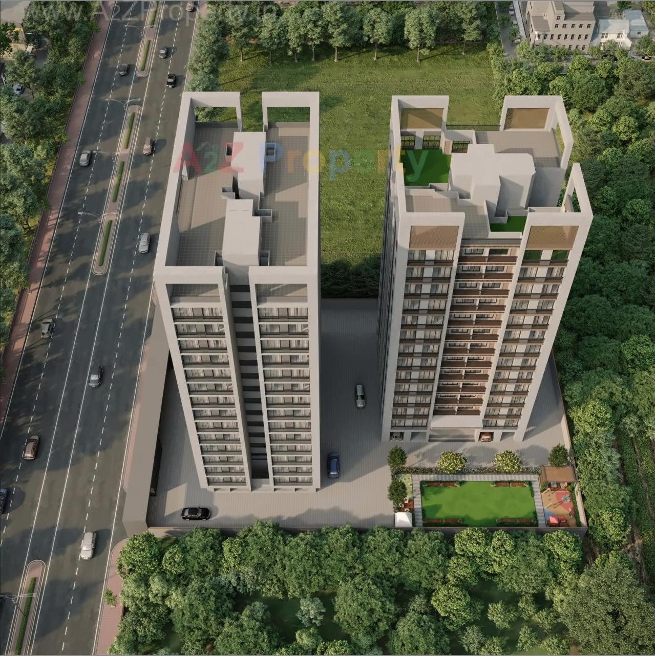 3D Elevation of real estate project Shree Nand Heights located at Mo, Surat, Gujarat