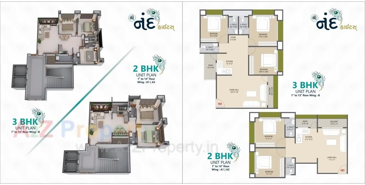 Layout of real estate project Shree Nand Heights located at Mo, Surat, Gujarat