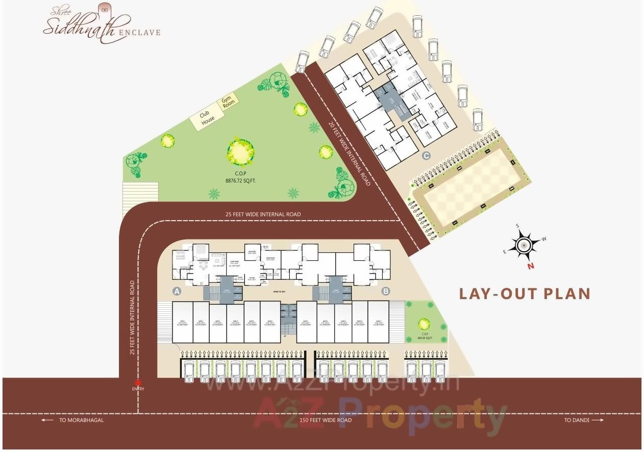 Layout of real estate project Shree Shiddhnath Enclave located at Jahangirabad, Surat, Gujarat