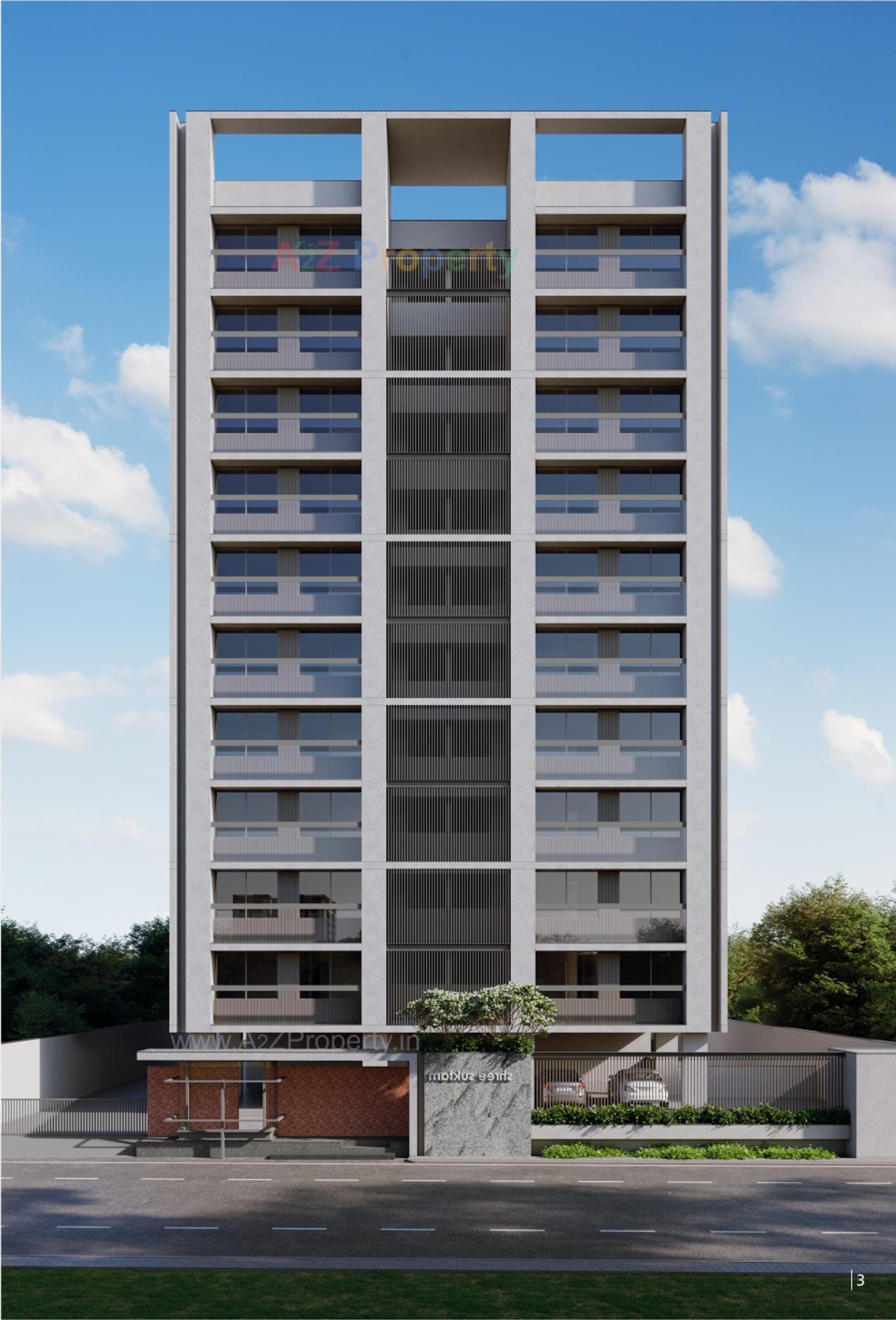 3D Elevation of real estate project Shree Suktam located at Adajan, Surat, Gujarat
