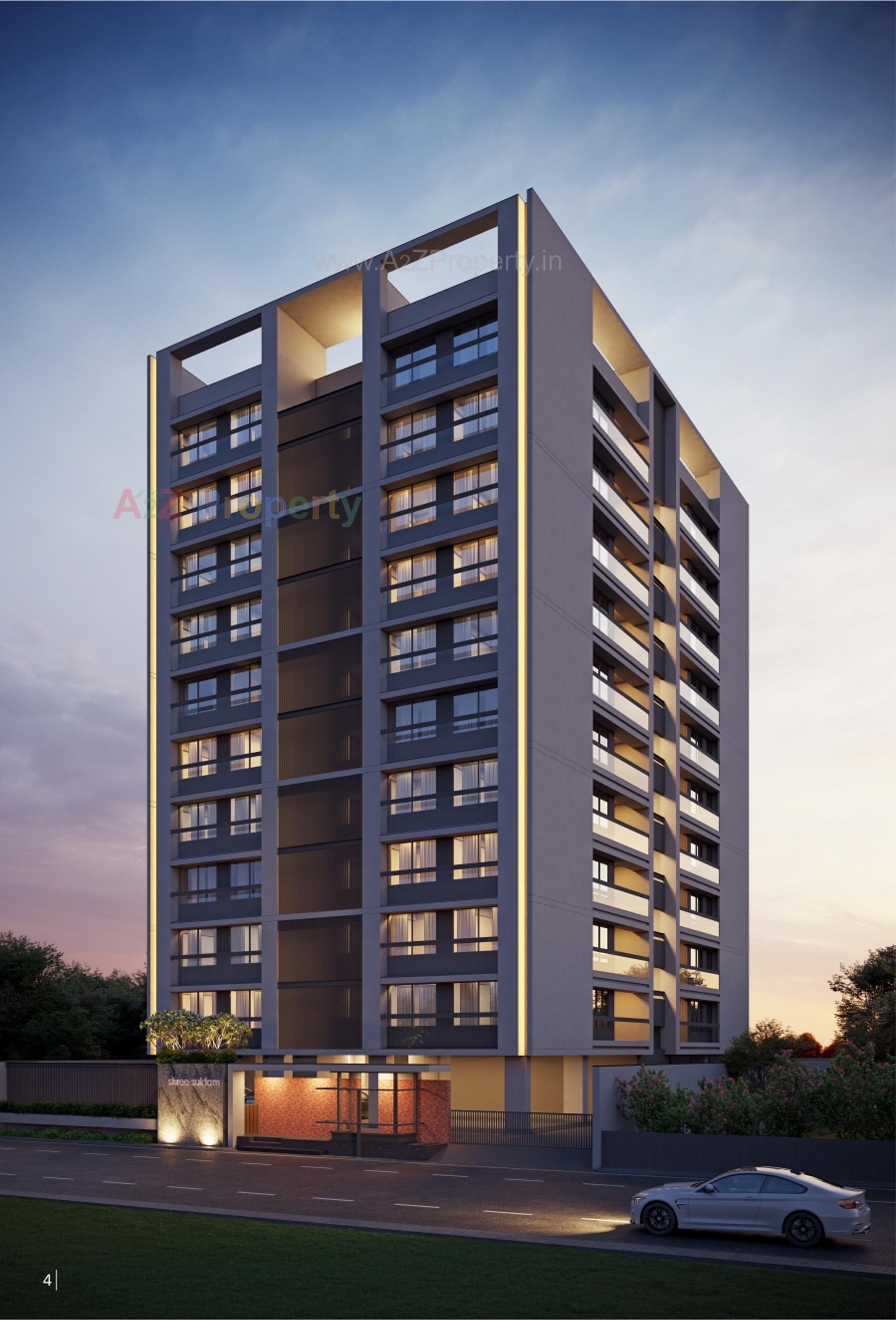 3D Elevation of real estate project Shree Suktam located at Adajan, Surat, Gujarat