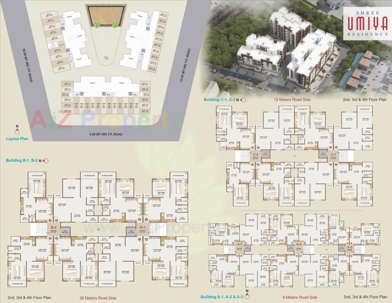 Layout of real estate project Shree Umiya Residency located at Bamroli, Surat, Gujarat