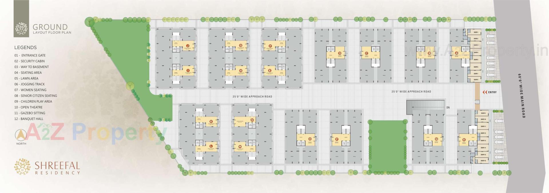 Layout of real estate project Shreefal Residency located at Bhestan, Surat, Gujarat