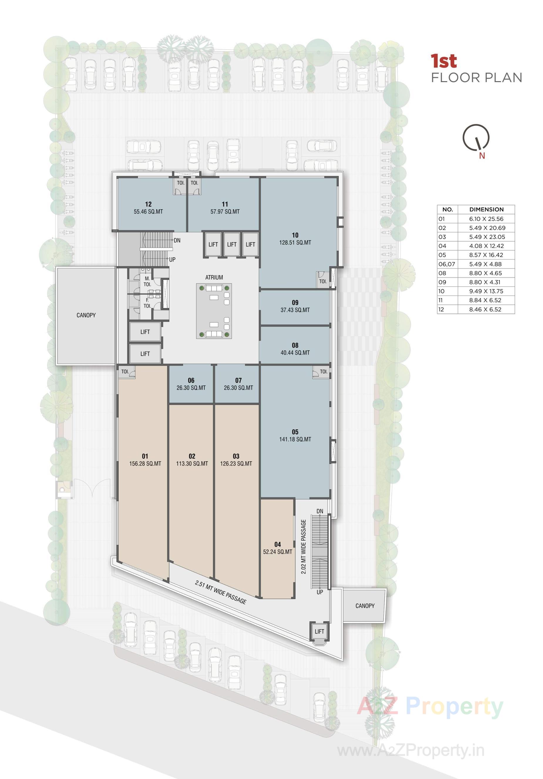 Layout of real estate project Shreepad Central Vista located at Adajan, Surat, Gujarat