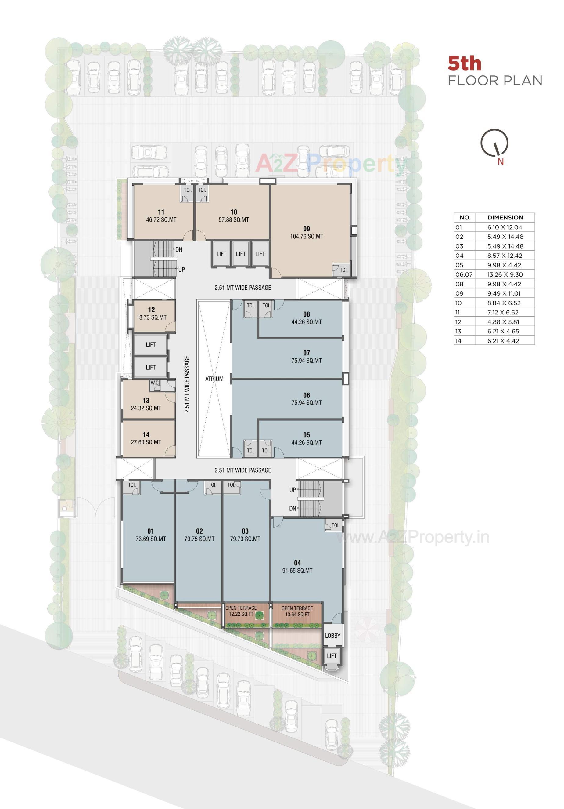 Layout of real estate project Shreepad Central Vista located at Adajan, Surat, Gujarat