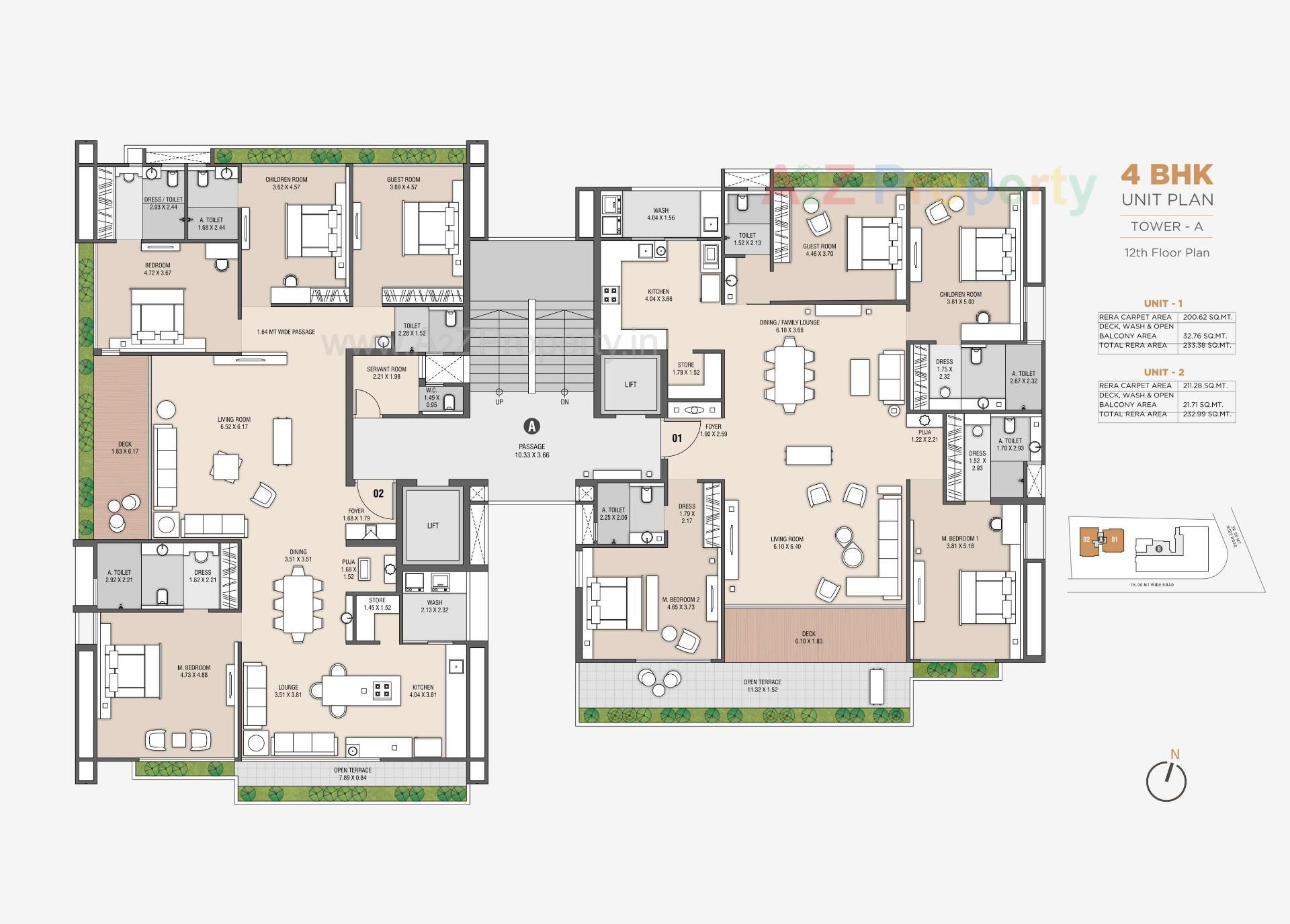 Layout of real estate project Shreepad located at Adajan, Surat, Gujarat