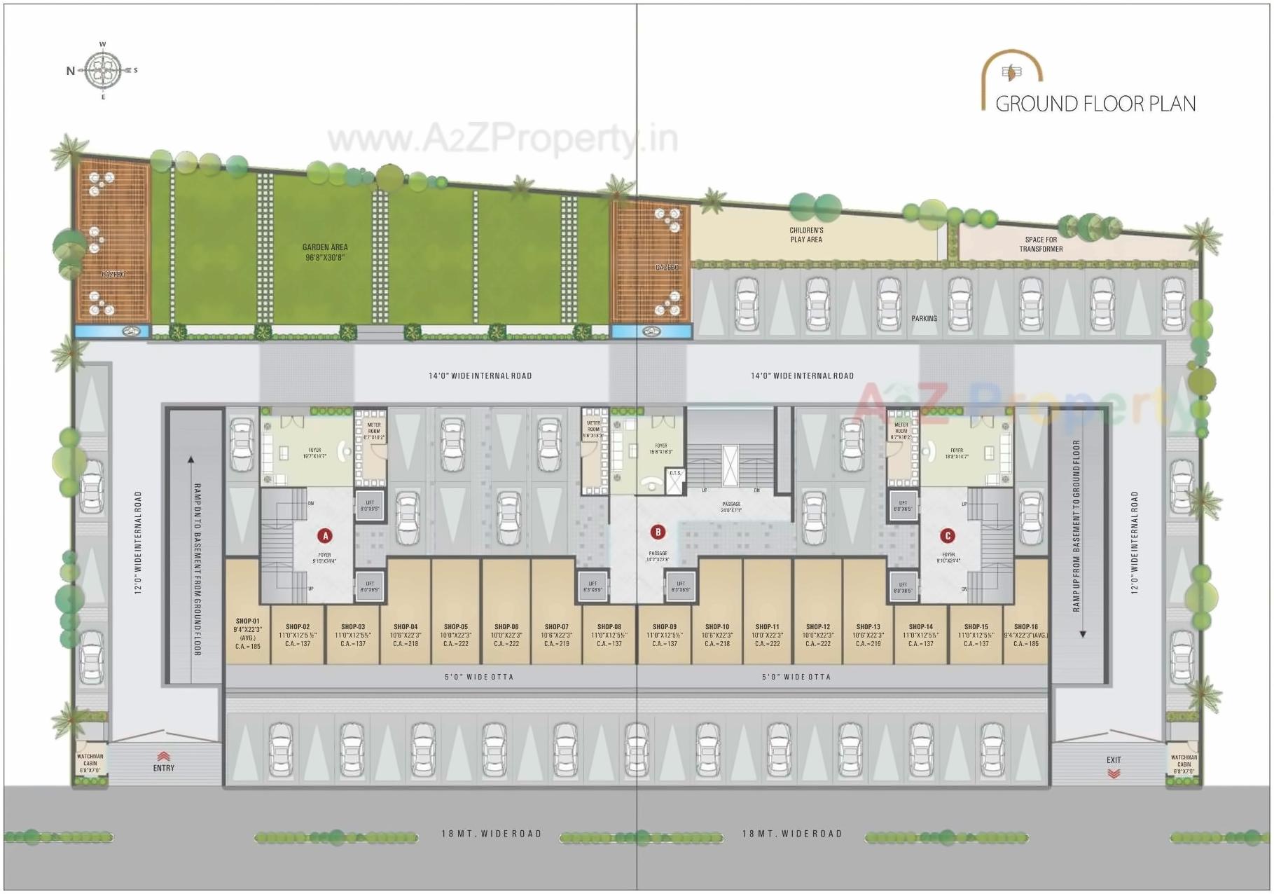 Layout of real estate project Shrungal Heaven located at Surat, Surat, Gujarat