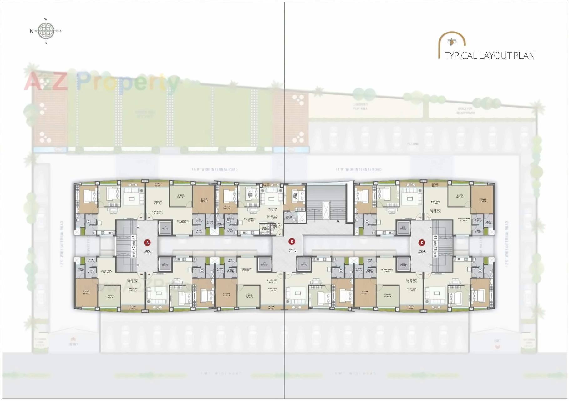 Layout of real estate project Shrungal Heaven located at Surat, Surat, Gujarat