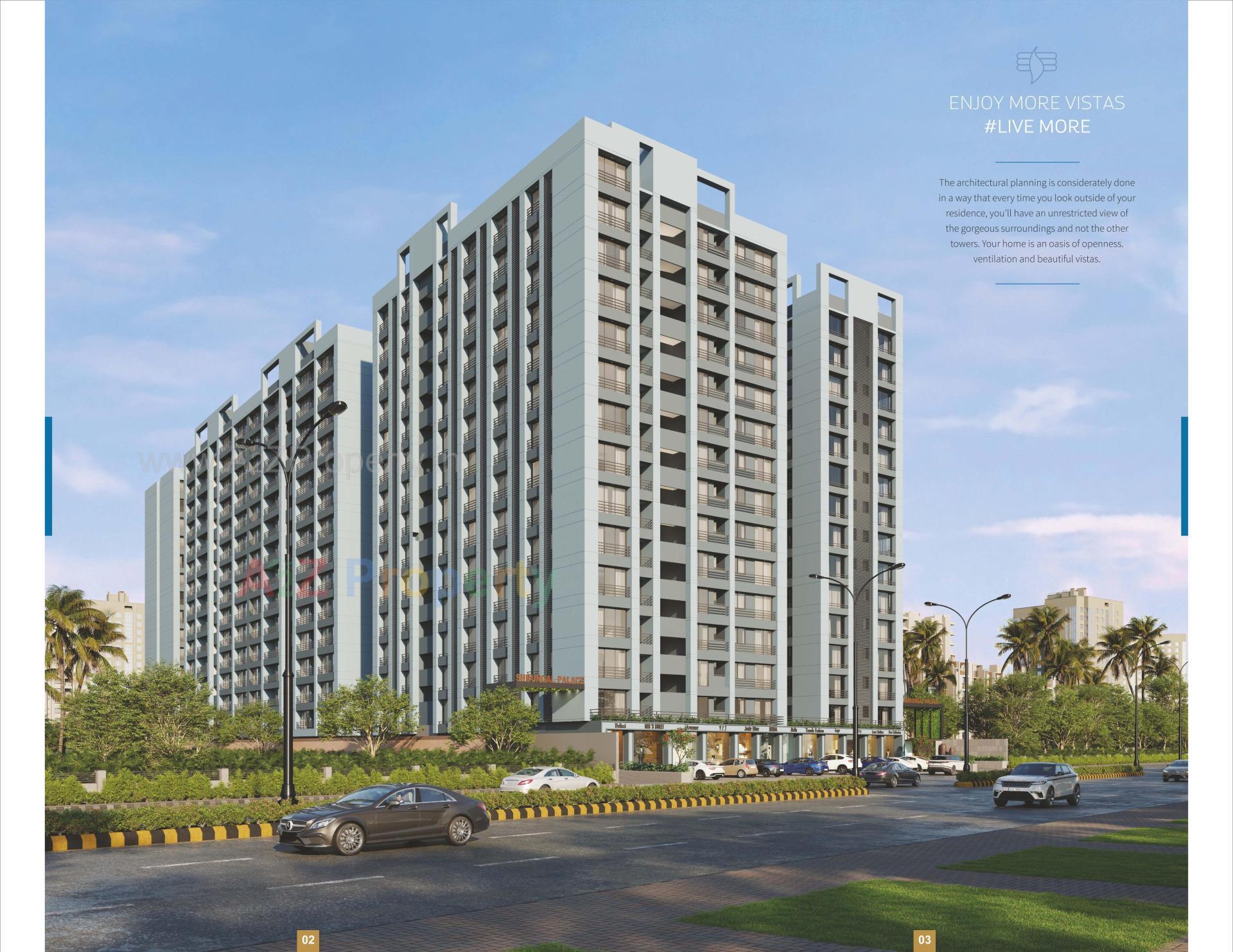 3D Elevation of real estate project Shrungal Palace located at Bamroli, Surat, Gujarat