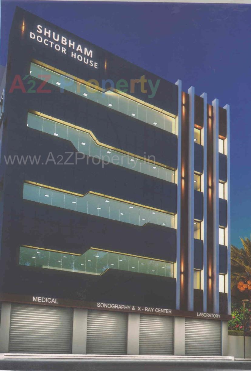 3D Elevation of real estate project Shubham Doctor House located at Varachha, Surat, Gujarat