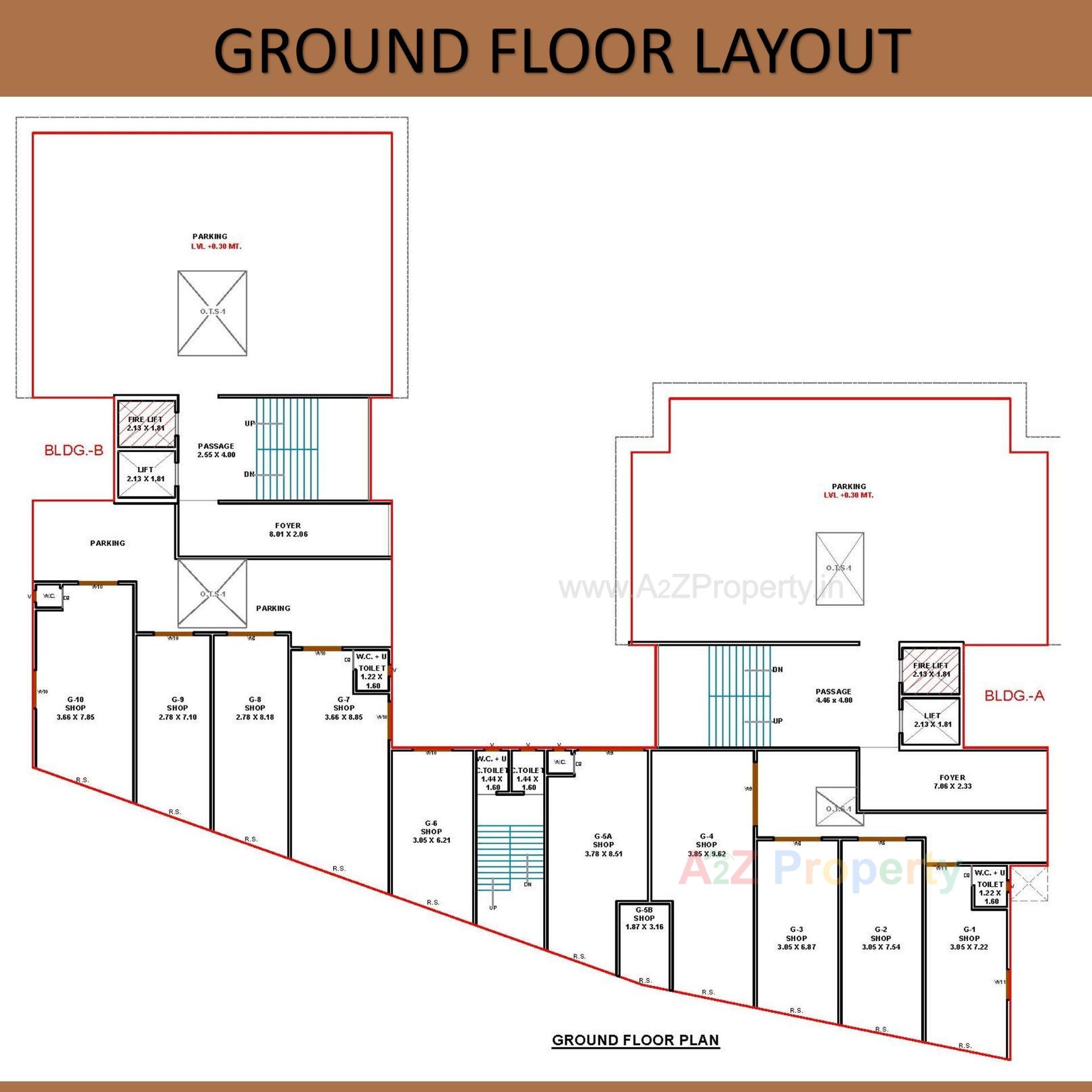 Layout of real estate project Shubham Heights located at Surat, Surat, Gujarat