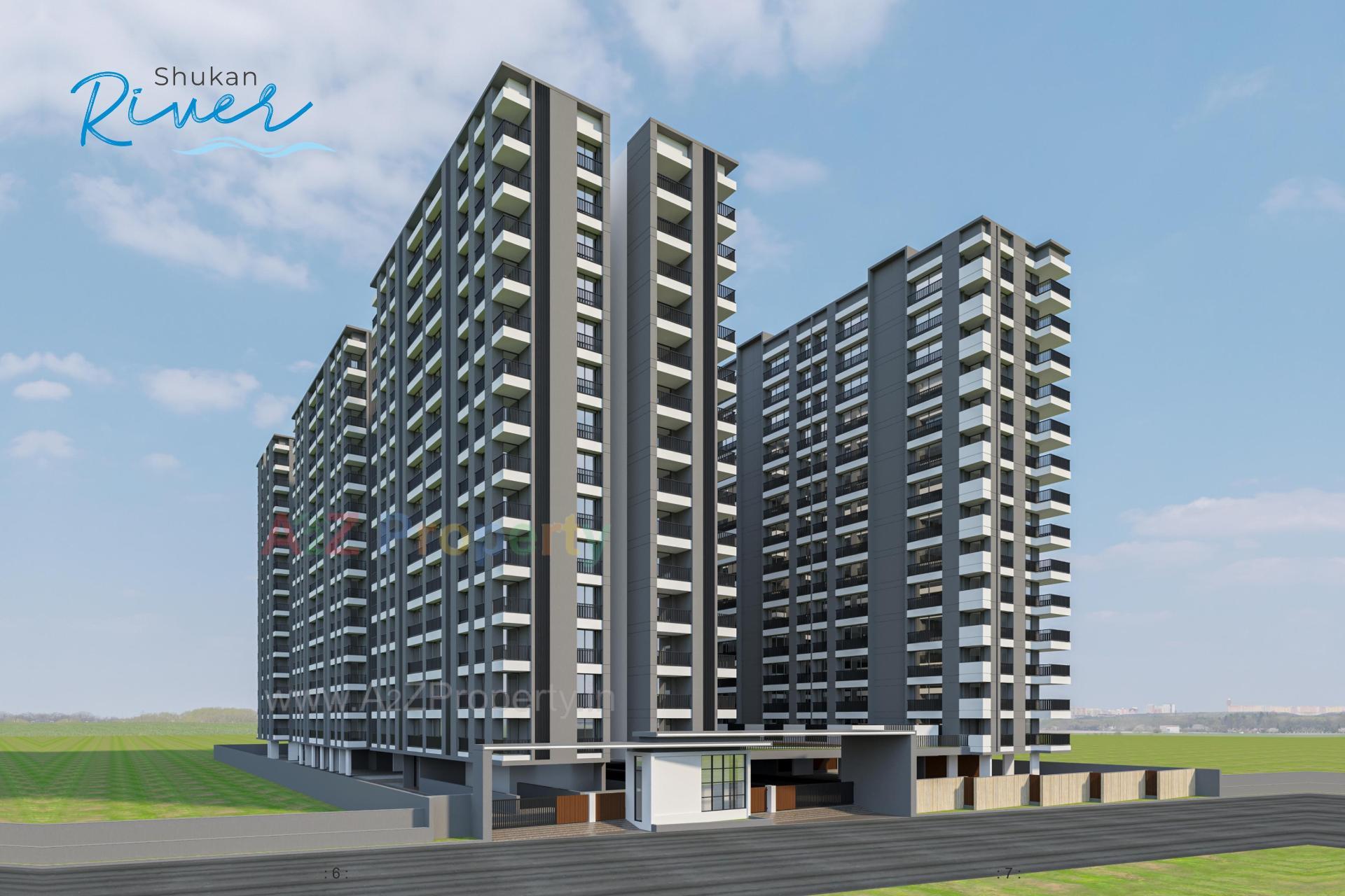 3D Elevation of real estate project Shukan River located at Variyav, Surat, Gujarat
