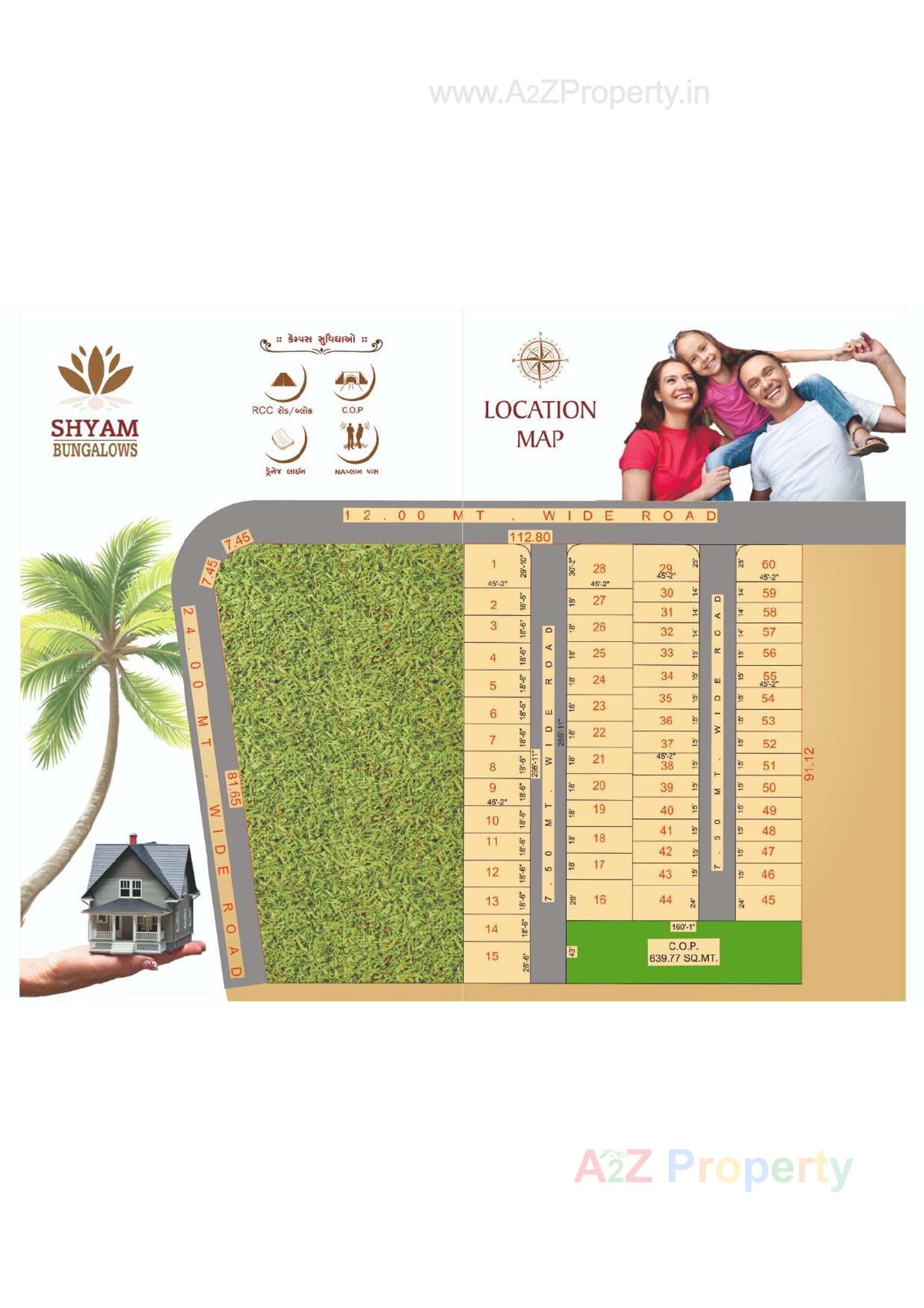 Layout of real estate project Shyam Bunglows located at Dindoli, Surat, Gujarat