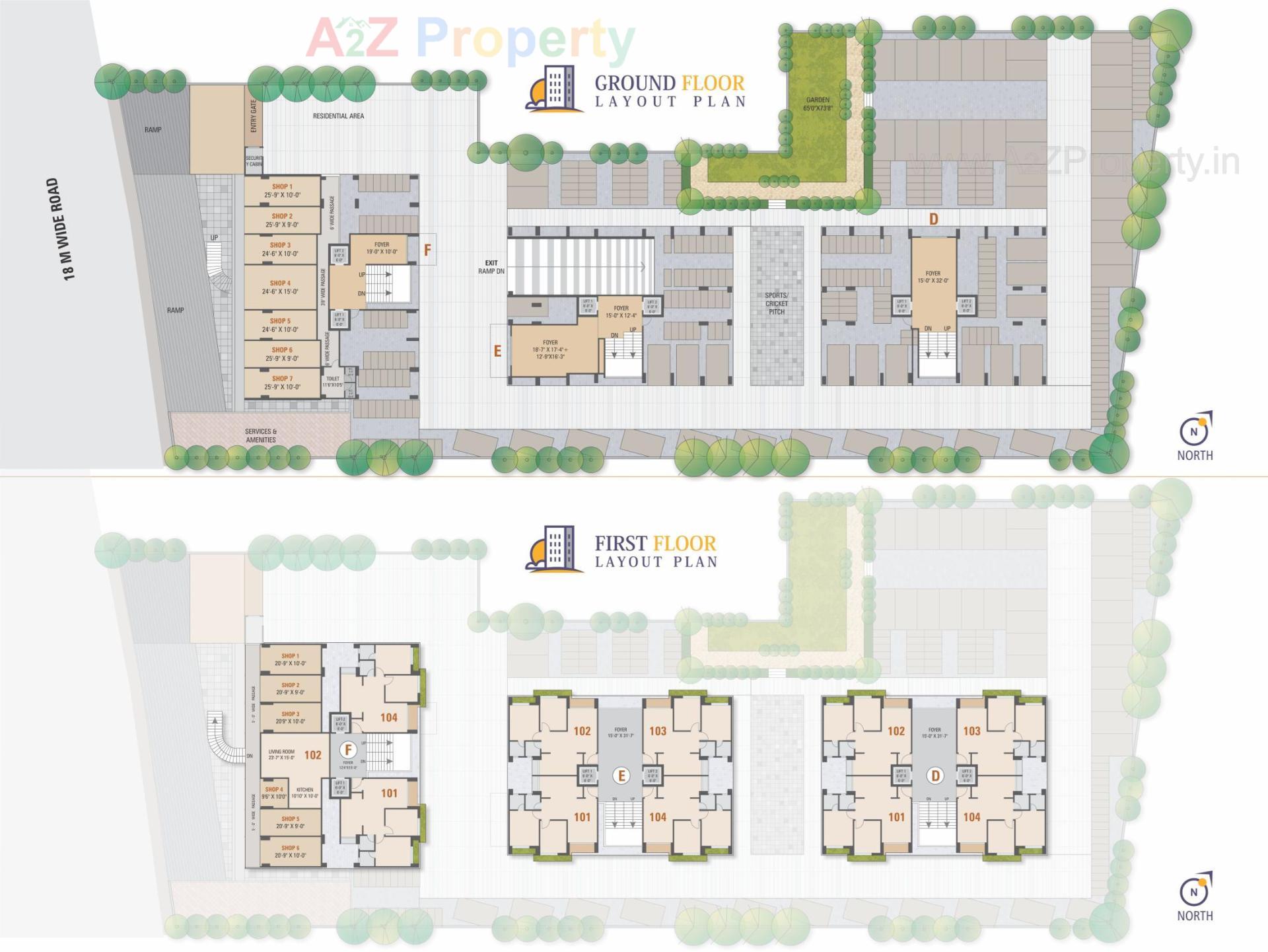 Layout of real estate project Shyam Enclave  D, E, located at Vankala, Surat, Gujarat