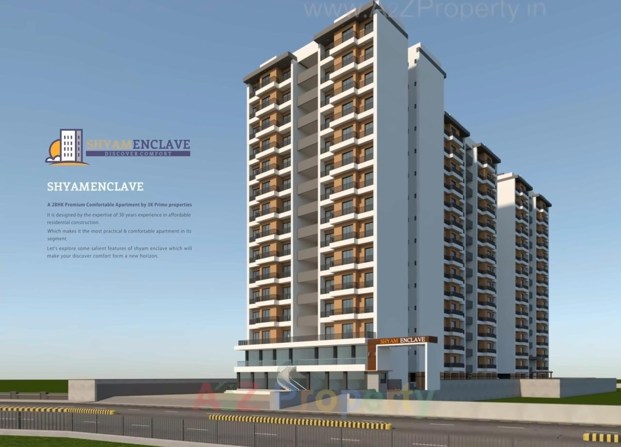 3D Elevation of real estate project Shyam Enclave located at Vankala, Surat, Gujarat