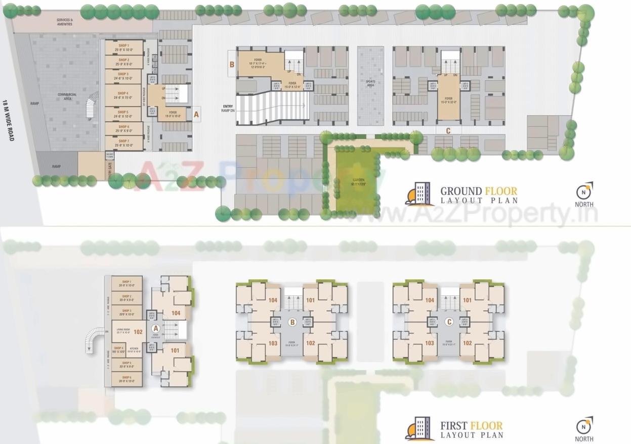 Layout of real estate project Shyam Enclave located at Vankala, Surat, Gujarat