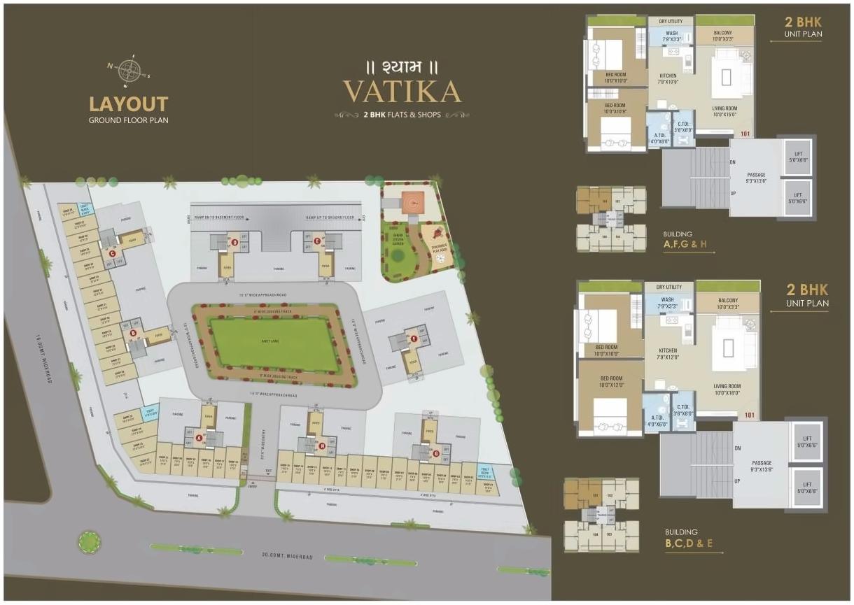 Layout of real estate project Shyam Vatika located at Kholvad, Surat, Gujarat