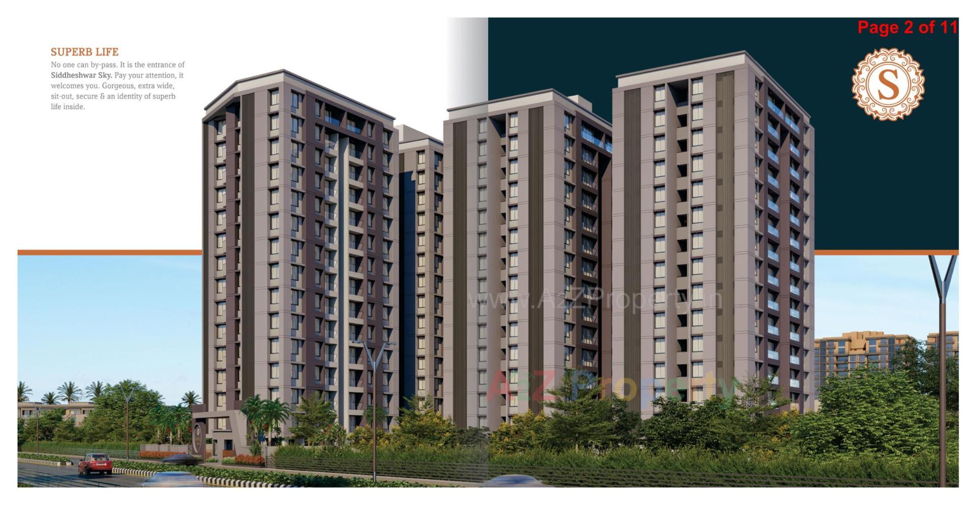 3D Elevation of real estate project Siddheshwar Sky located at Valak, Surat, Gujarat