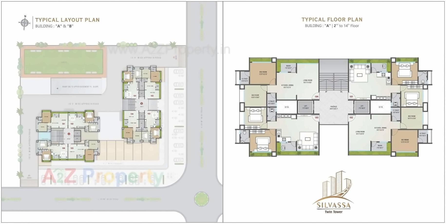 Layout of real estate project Silvassa Twin Tower located at Surat, Surat, Gujarat