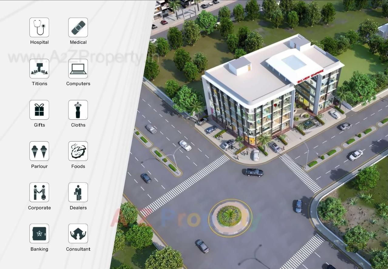 3D Elevation of real estate project Silver Empire located at Utran, Surat, Gujarat