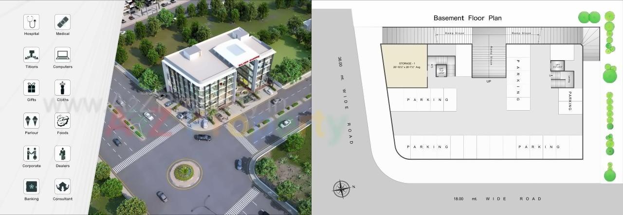 Layout of real estate project Silver Empire located at Utran, Surat, Gujarat