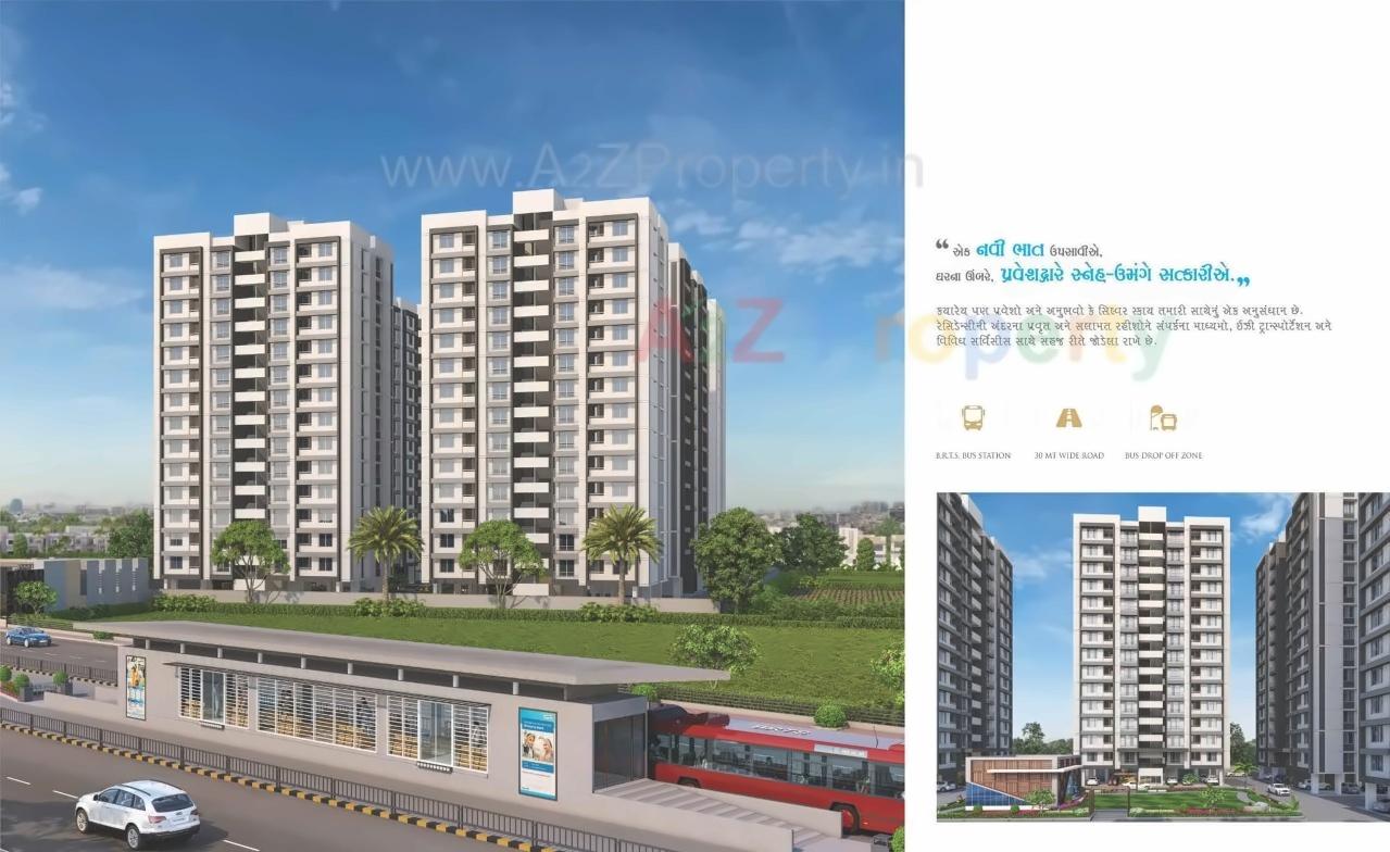 3D Elevation of real estate project Silver Sky located at Utran, Surat, Gujarat