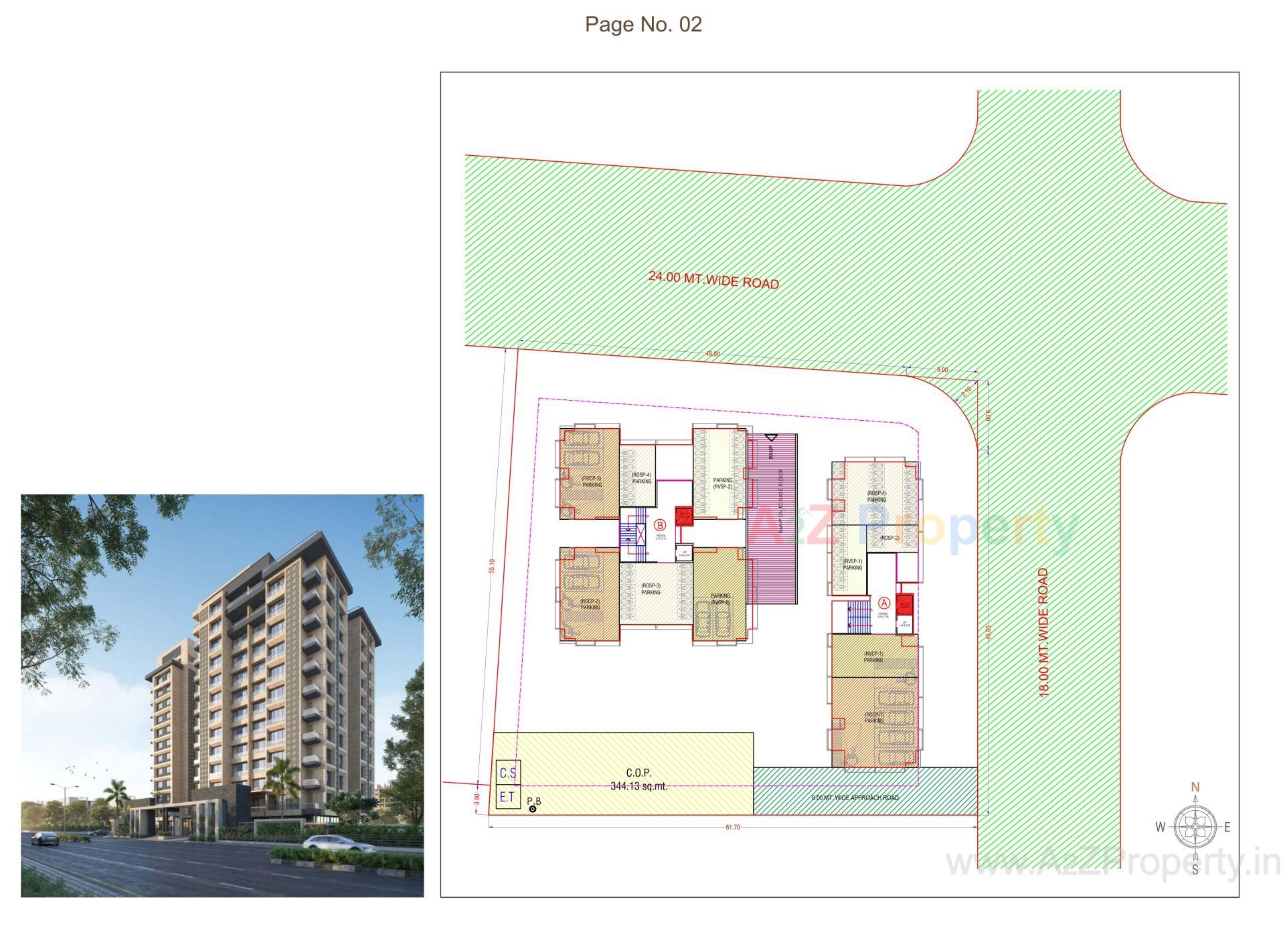 Layout of real estate project Simandhar Avenue located at Pal, Surat, Gujarat