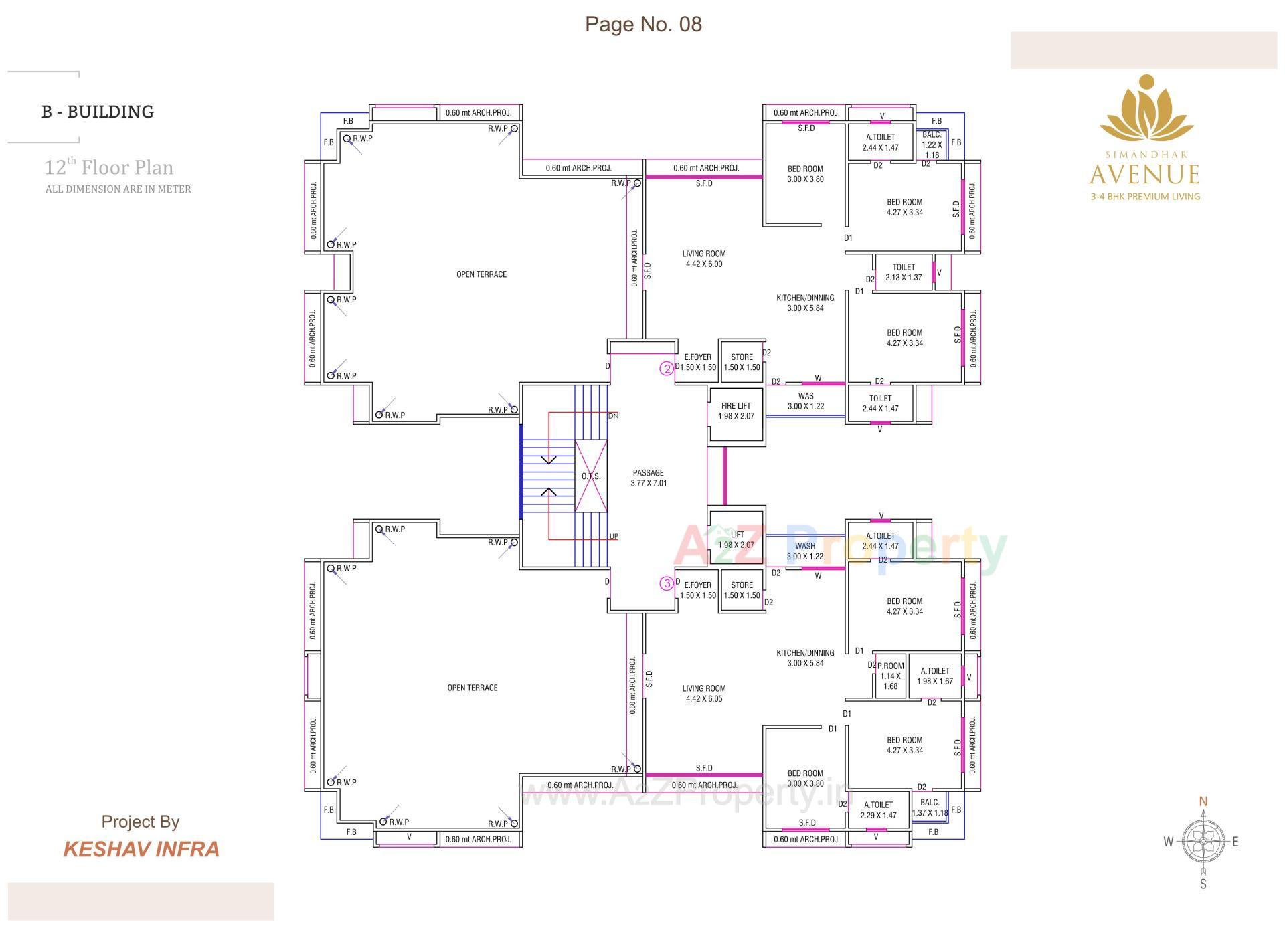 Layout of real estate project Simandhar Avenue located at Pal, Surat, Gujarat