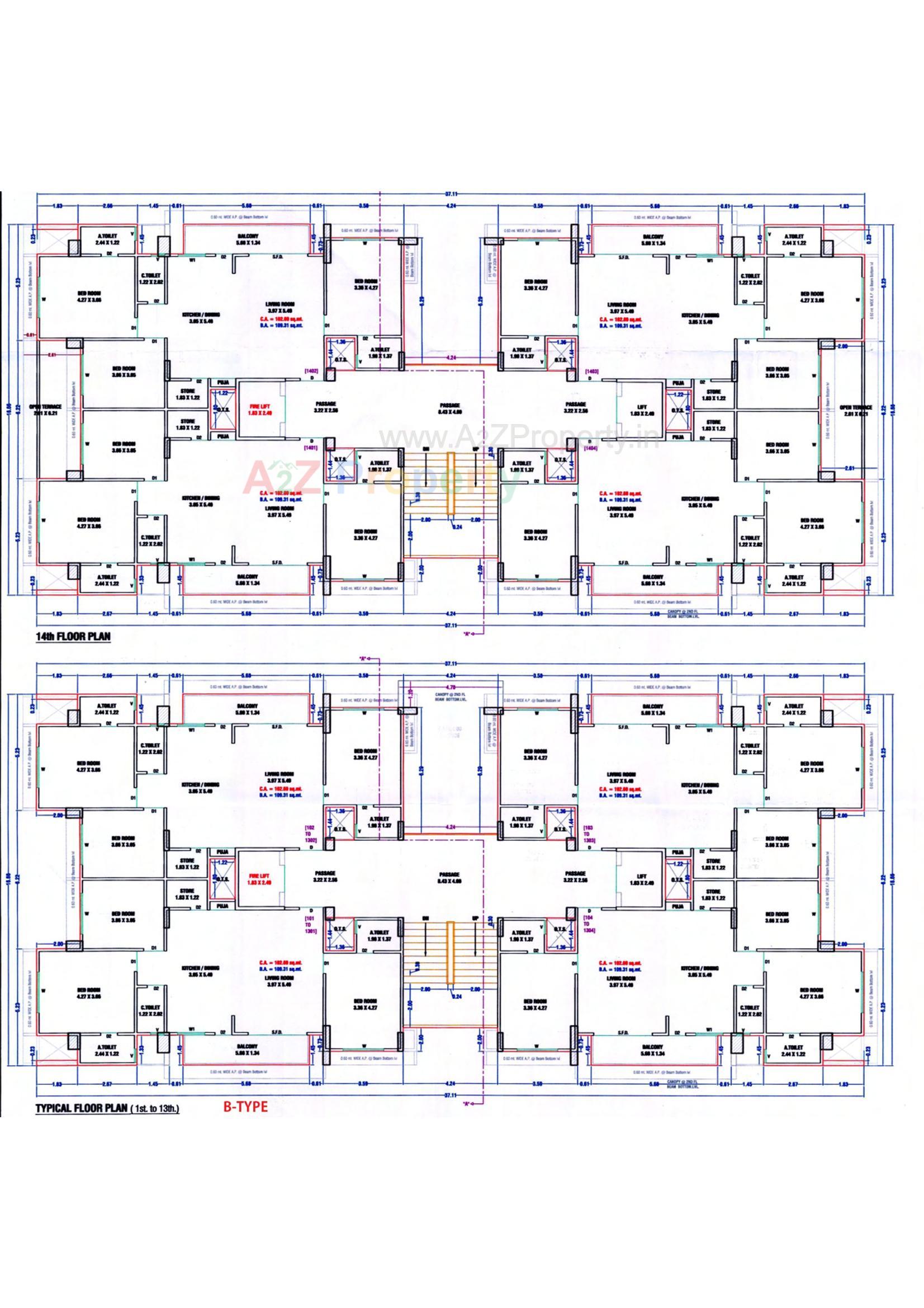 Layout of real estate project Sky City Luxuria located at Bhimrad, Surat, Gujarat