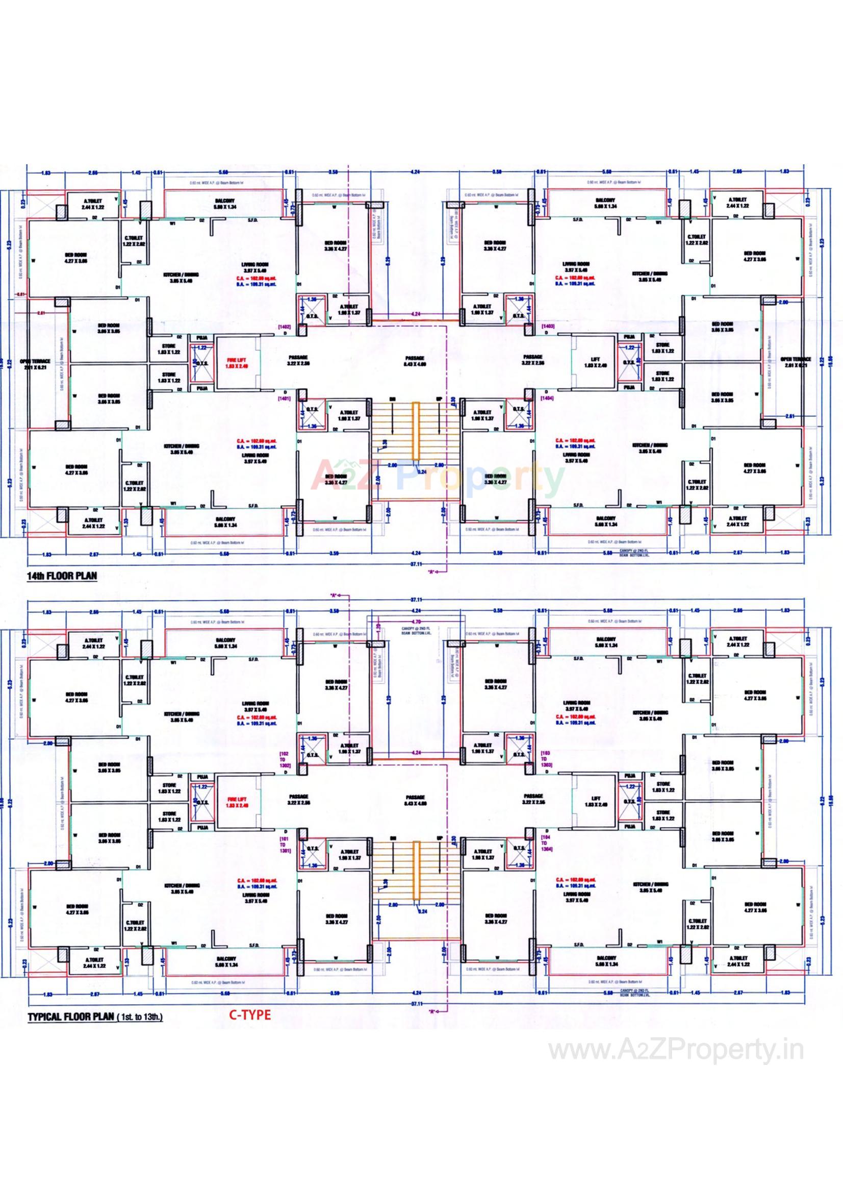 Layout of real estate project Sky City Luxuria located at Bhimrad, Surat, Gujarat