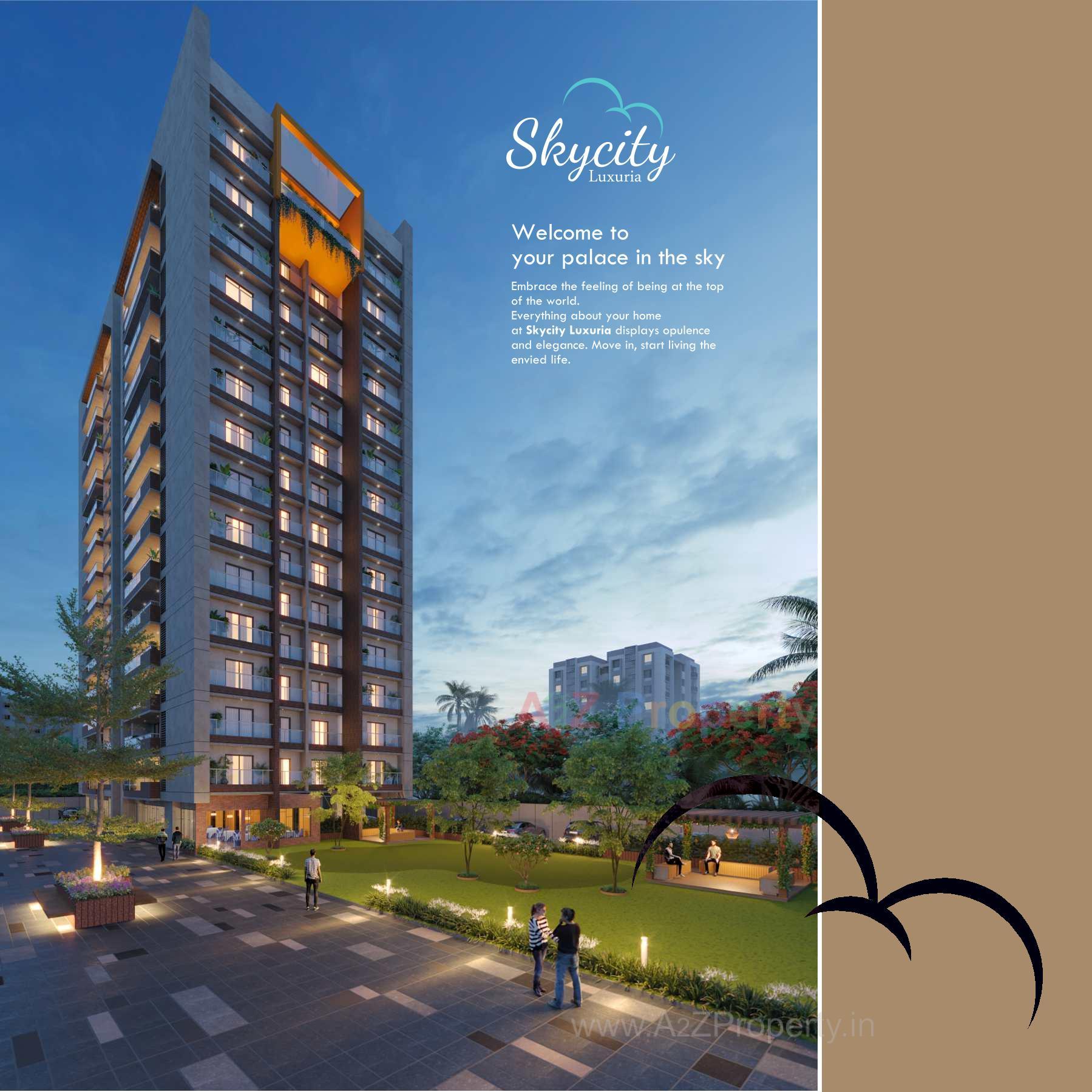 3D Elevation of real estate project Sky City Luxuria located at Bhimrad, Surat, Gujarat