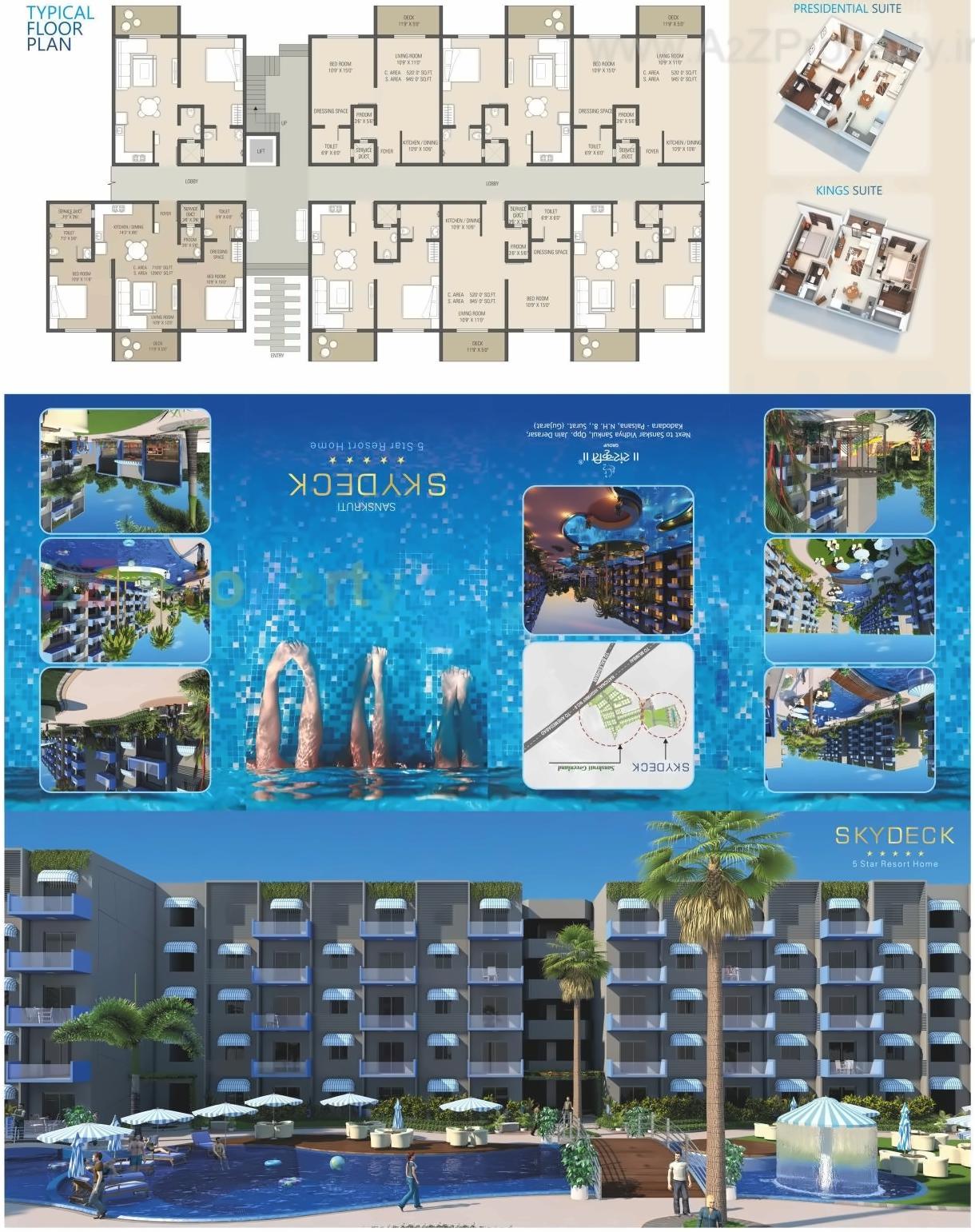 Layout of real estate project Sky Deck located at Baleshwar, Surat, Gujarat