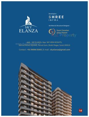 Elevation of real estate project Sky Elanza located at Parvat, Surat, Gujarat