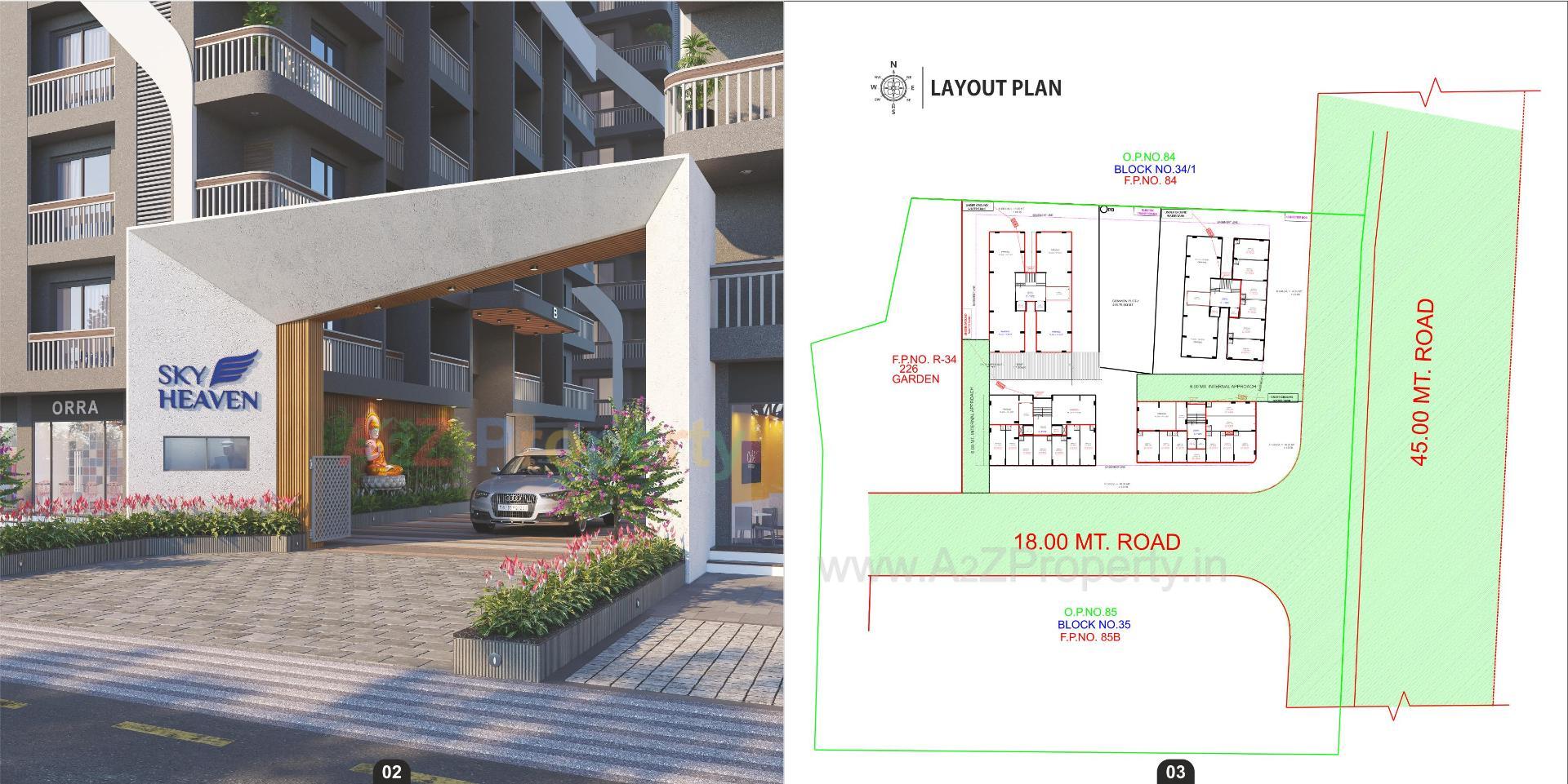 Layout of real estate project Sky Heaven located at Godadara, Surat, Gujarat