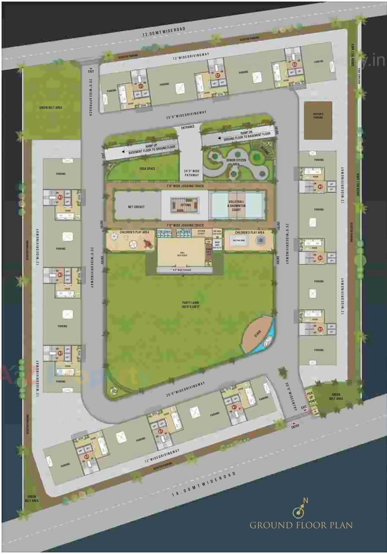 Layout of real estate project Sky Light located at Sarthana, Surat, Gujarat