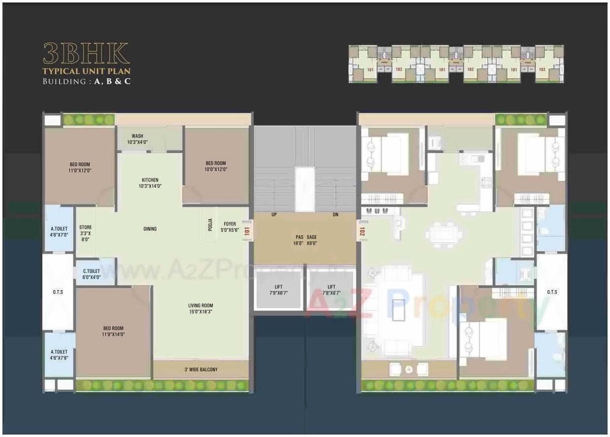 Layout of real estate project Sky Light located at Sarthana, Surat, Gujarat
