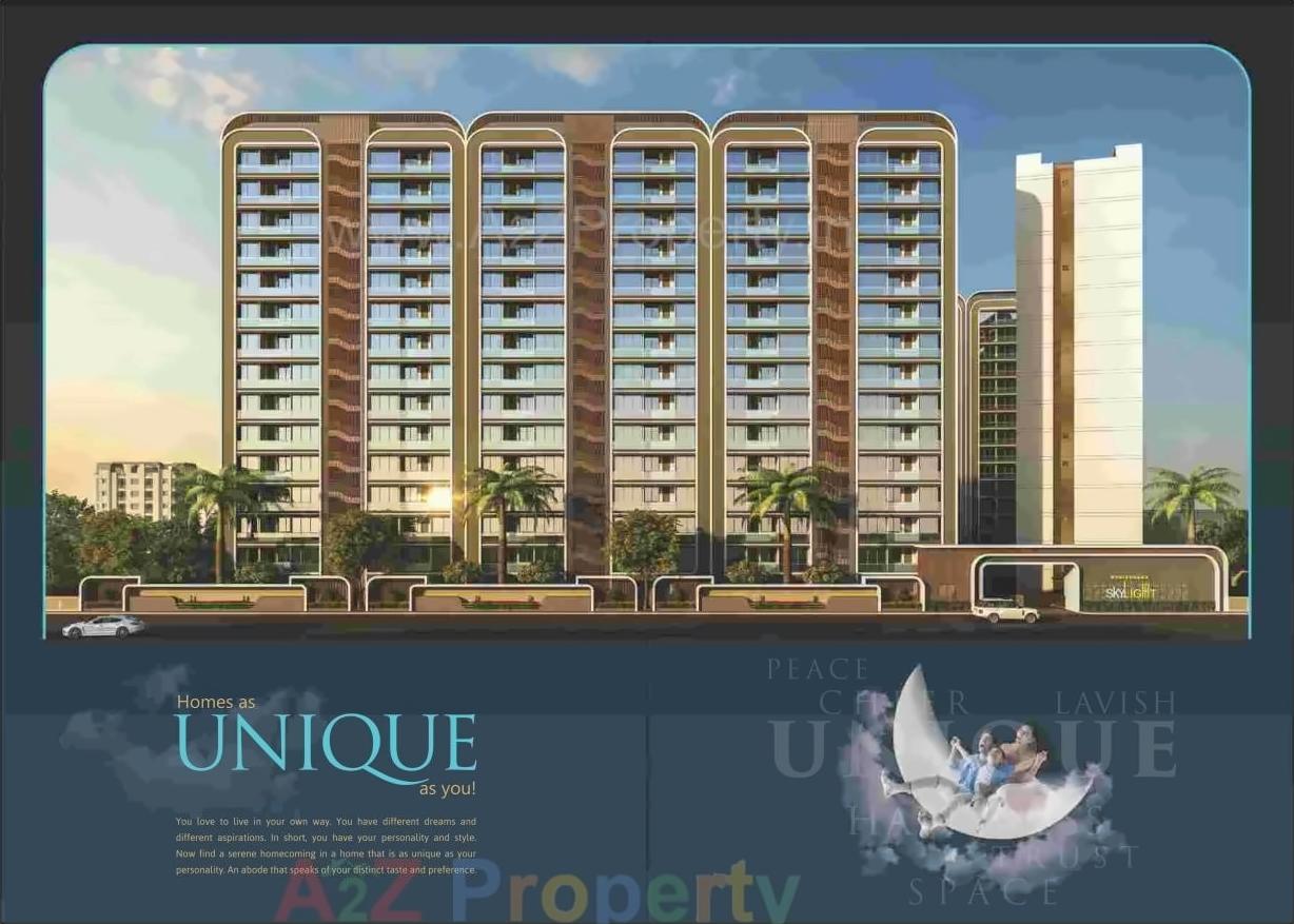 3D Elevation of real estate project Sky Light located at Sarthana, Surat, Gujarat