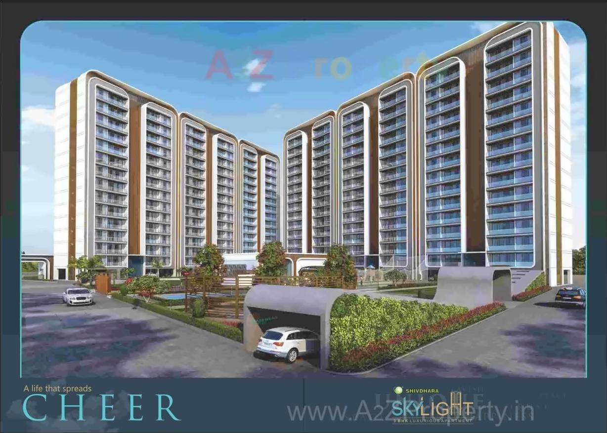 3D Elevation of real estate project Sky Light located at Sarthana, Surat, Gujarat