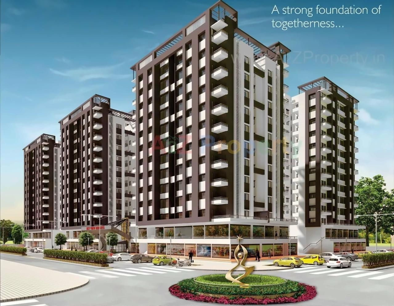 3D Elevation of real estate project Sky View Heights located at Parvat, Surat, Gujarat