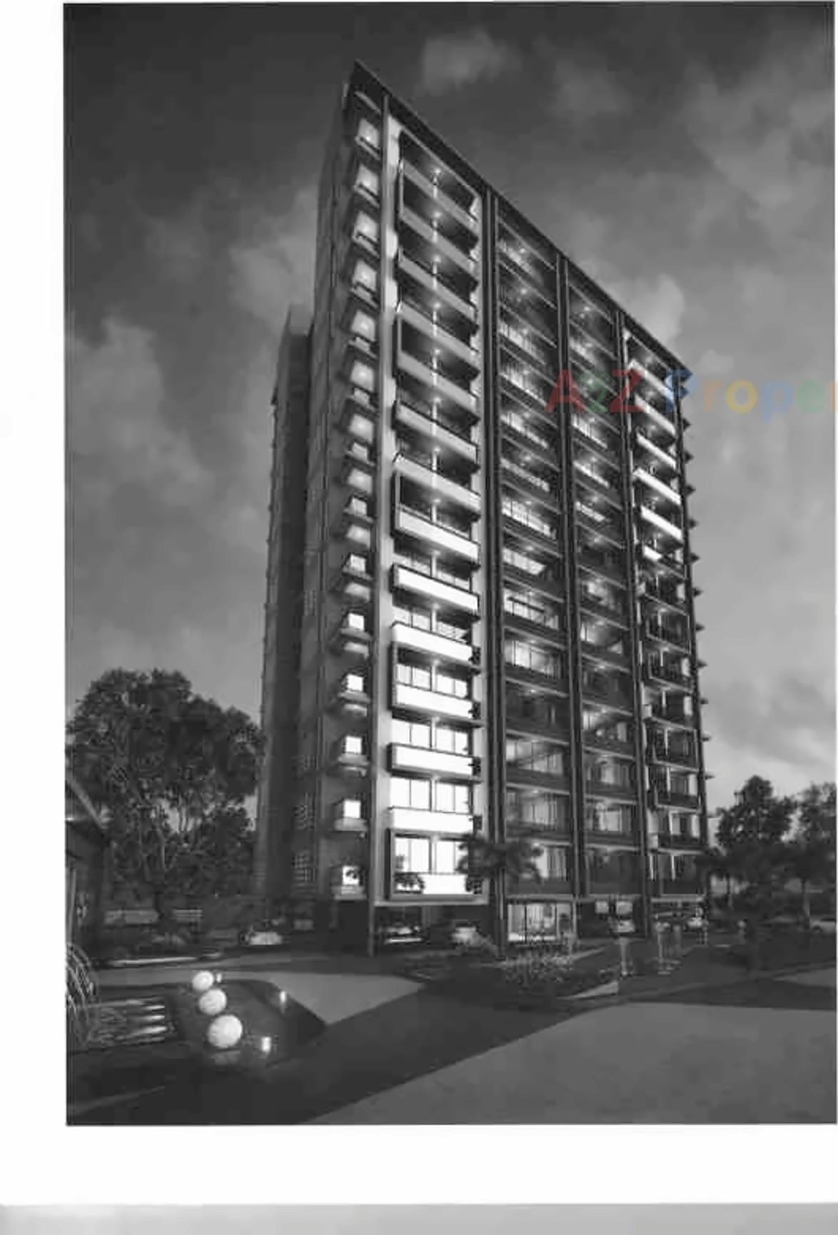 3D Elevation of real estate project Sky Walk located at Kosad, Surat, Gujarat