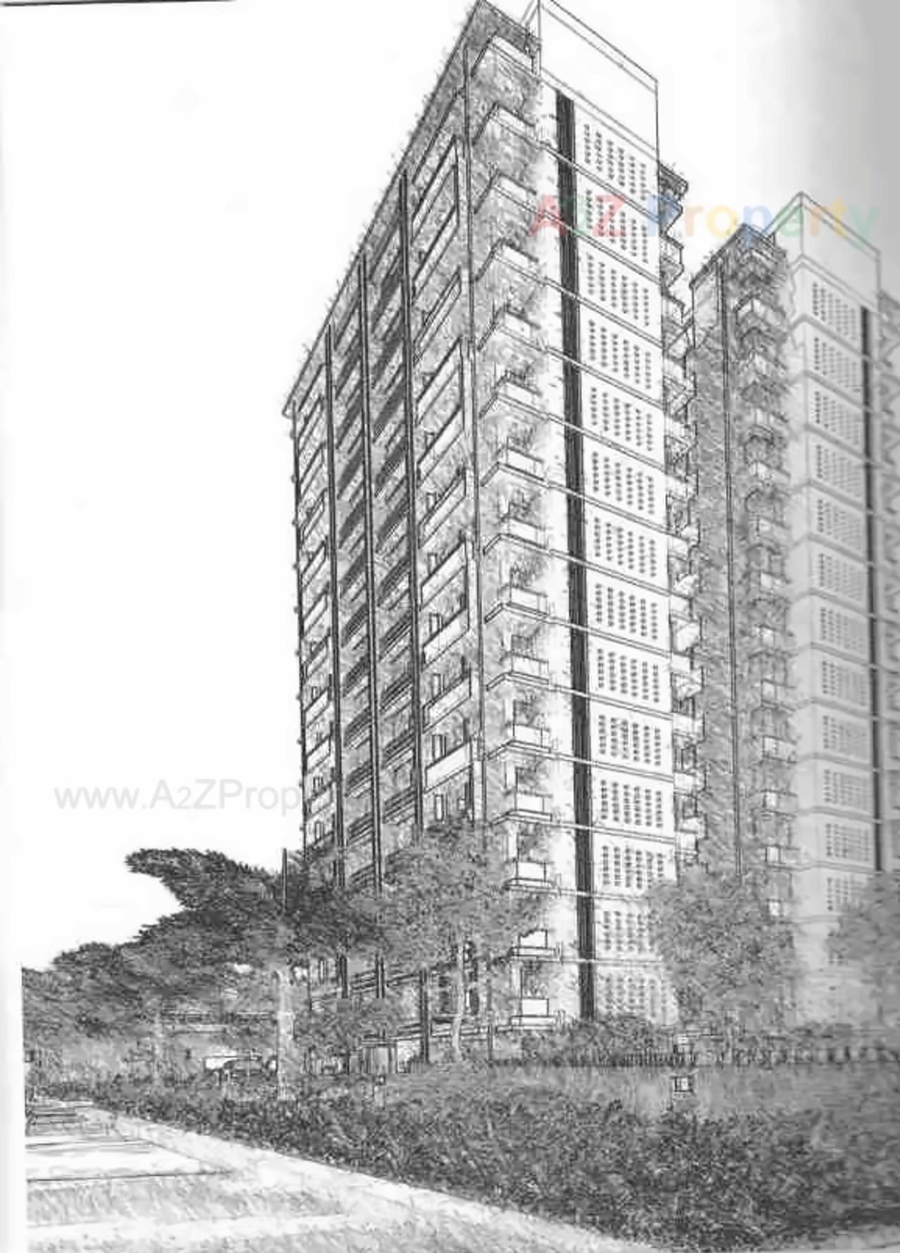 3D Elevation of real estate project Sky Walk located at Kosad, Surat, Gujarat