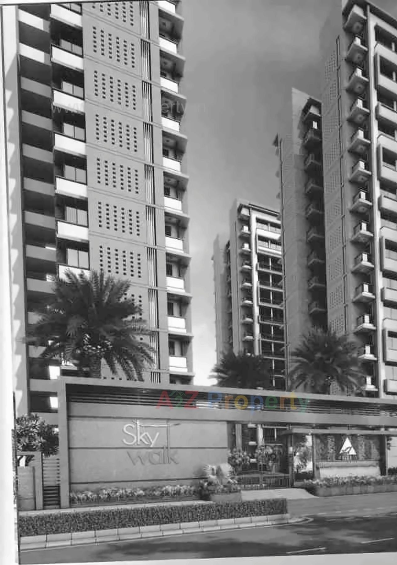 3D Elevation of real estate project Sky Walk located at Kosad, Surat, Gujarat