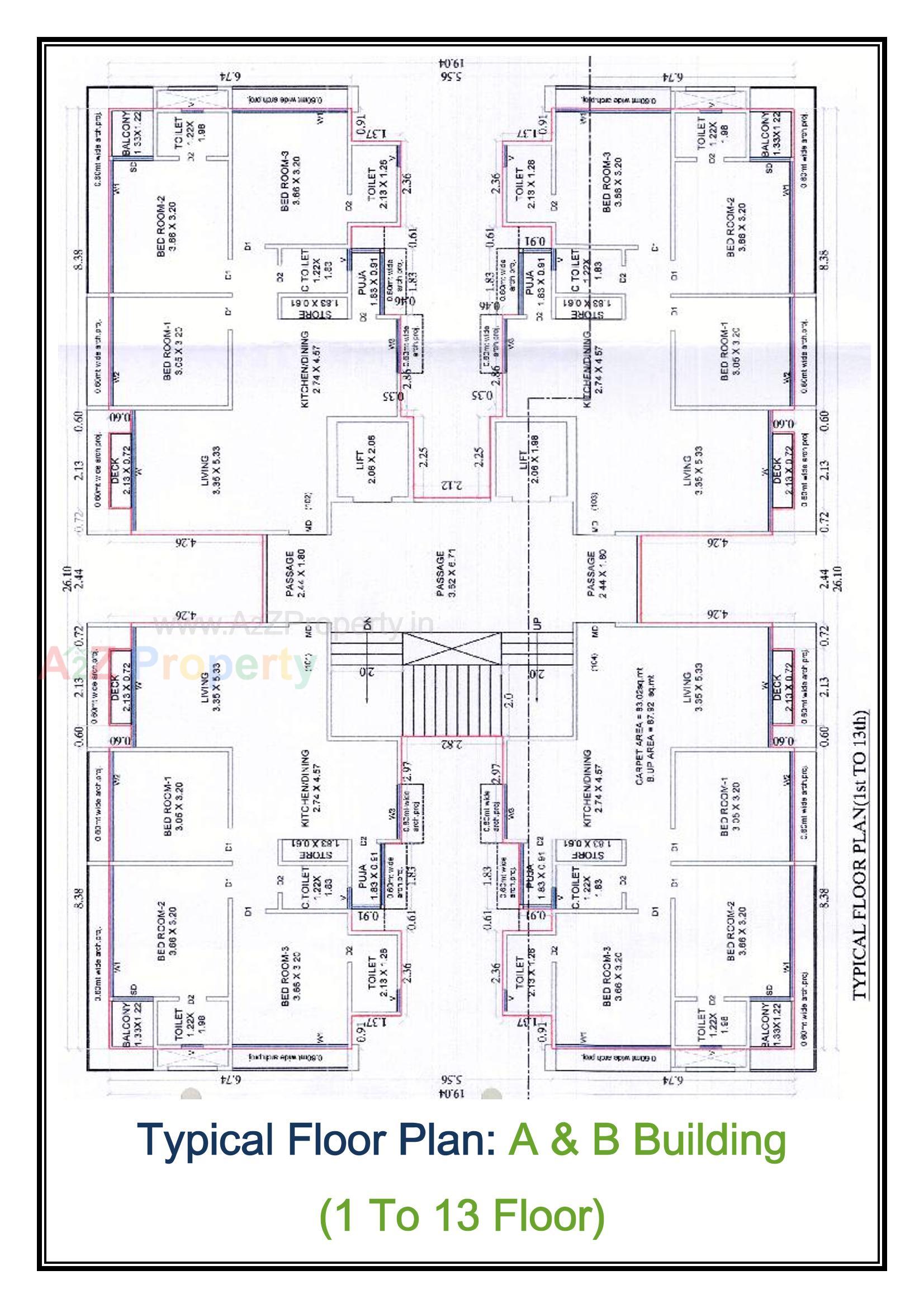 Layout of real estate project Skybell located at Singanpor, Surat, Gujarat