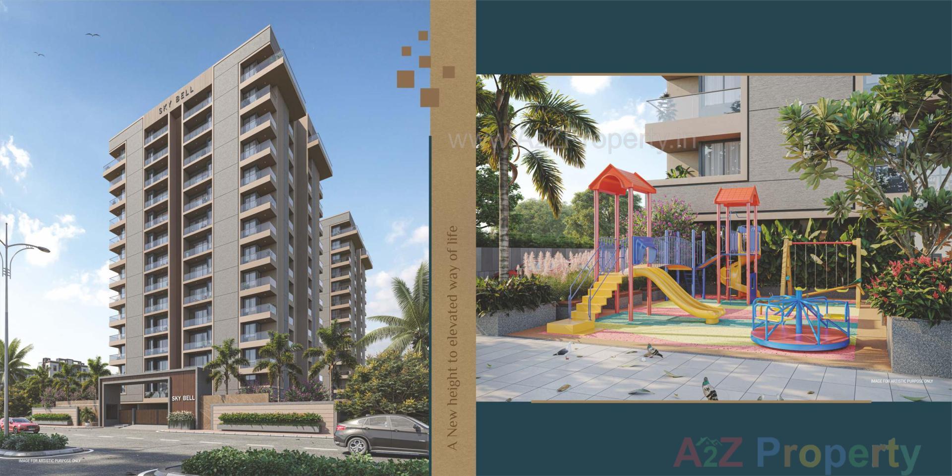 3D Elevation of real estate project Skybell located at Surat, Surat, Gujarat