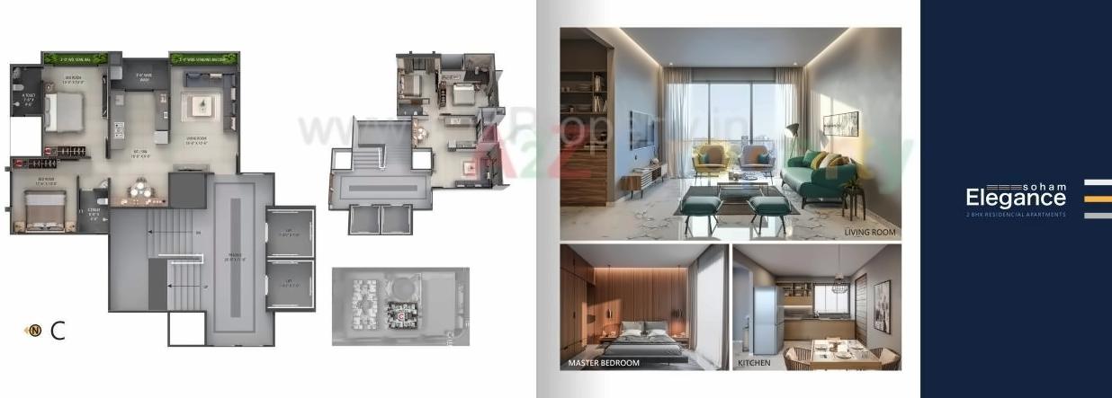 Layout of real estate project Soham Elegance C,d+e located at Pal, Surat, Gujarat