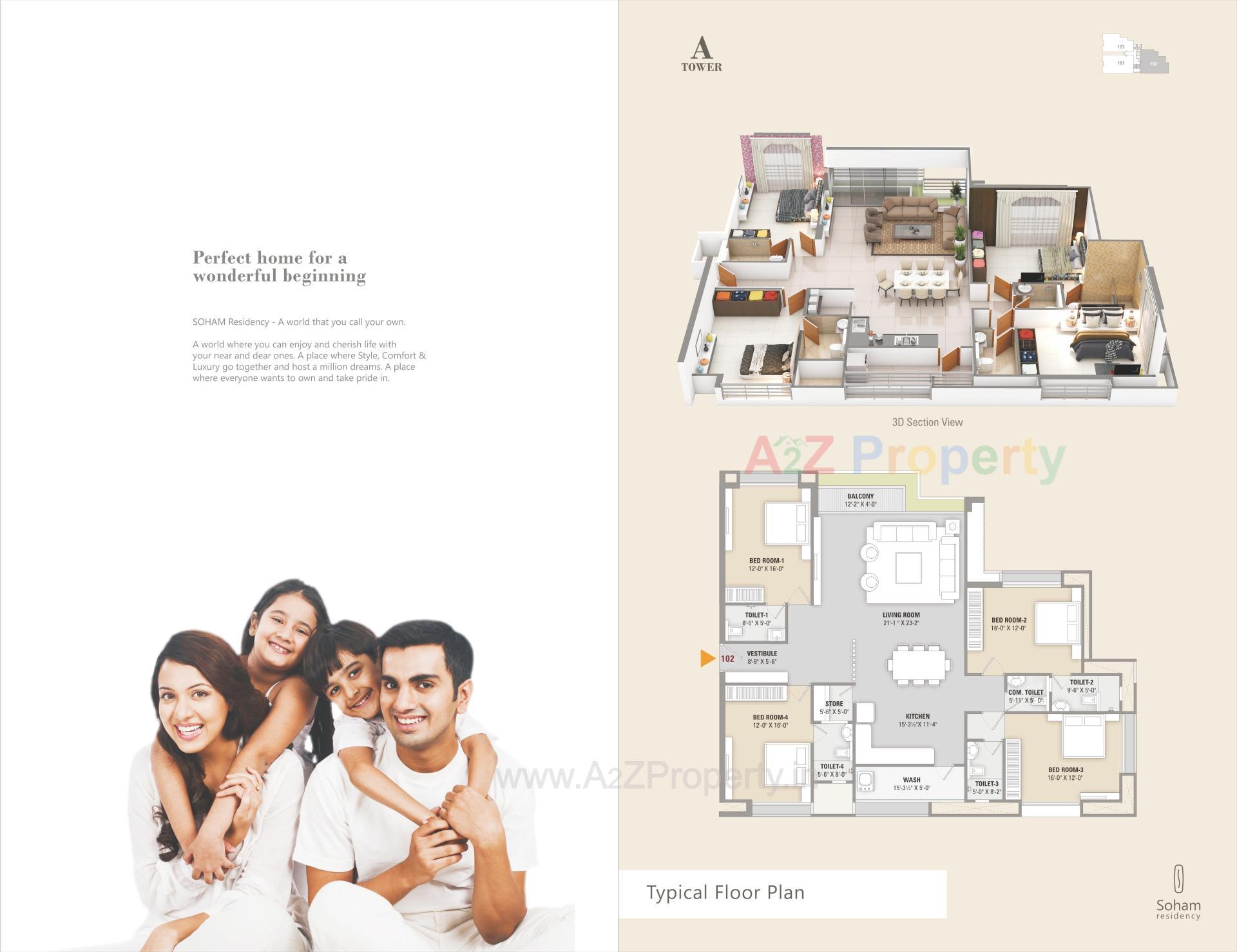 Layout of real estate project Soham Residency (i,  A   F) located at Lal-darwaja, Surat, Gujarat