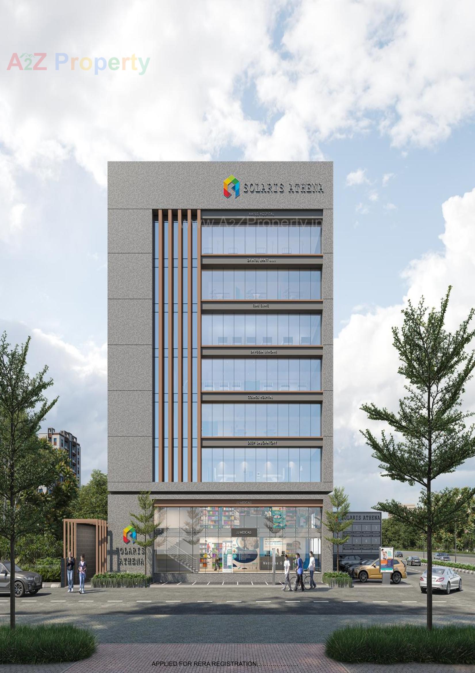 3D Elevation of real estate project Solaris Athena located at Athwa, Surat, Gujarat