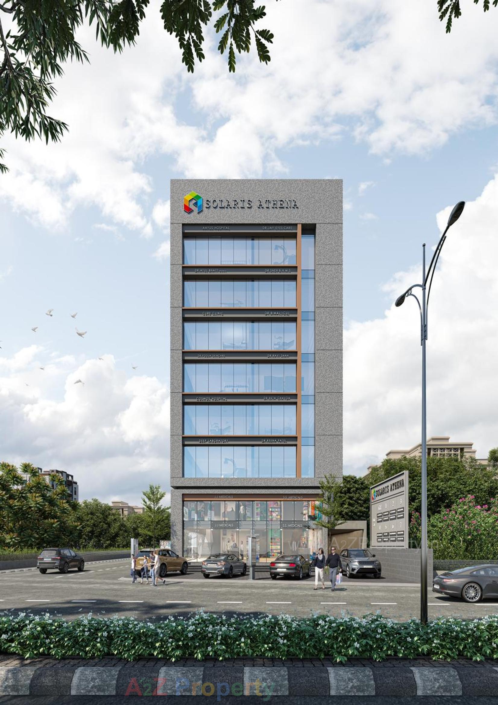 3D Elevation of real estate project Solaris Athena located at Athwa, Surat, Gujarat