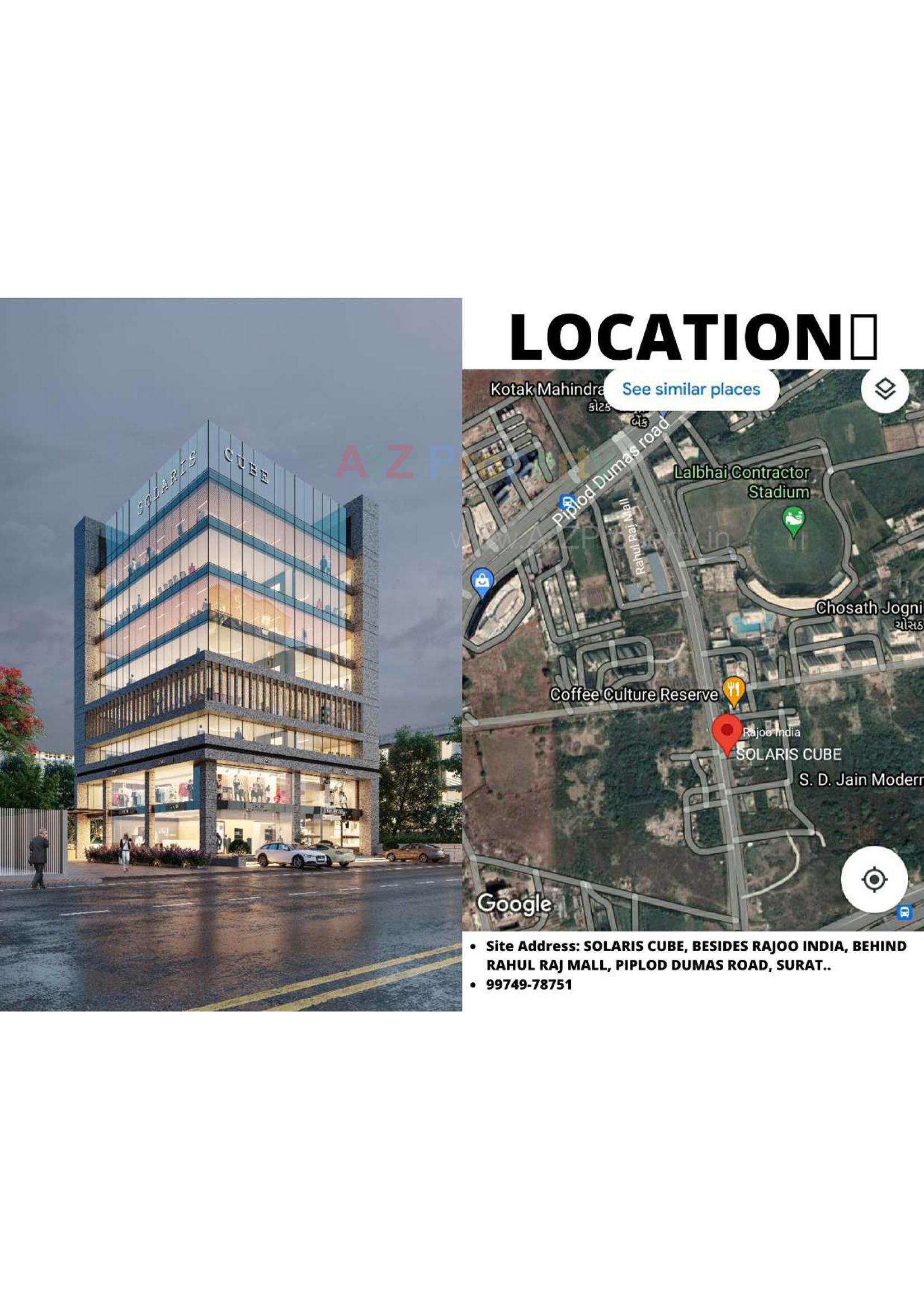 3D Elevation of real estate project Solaris Cube located at Vesu--395007, Surat, Gujarat