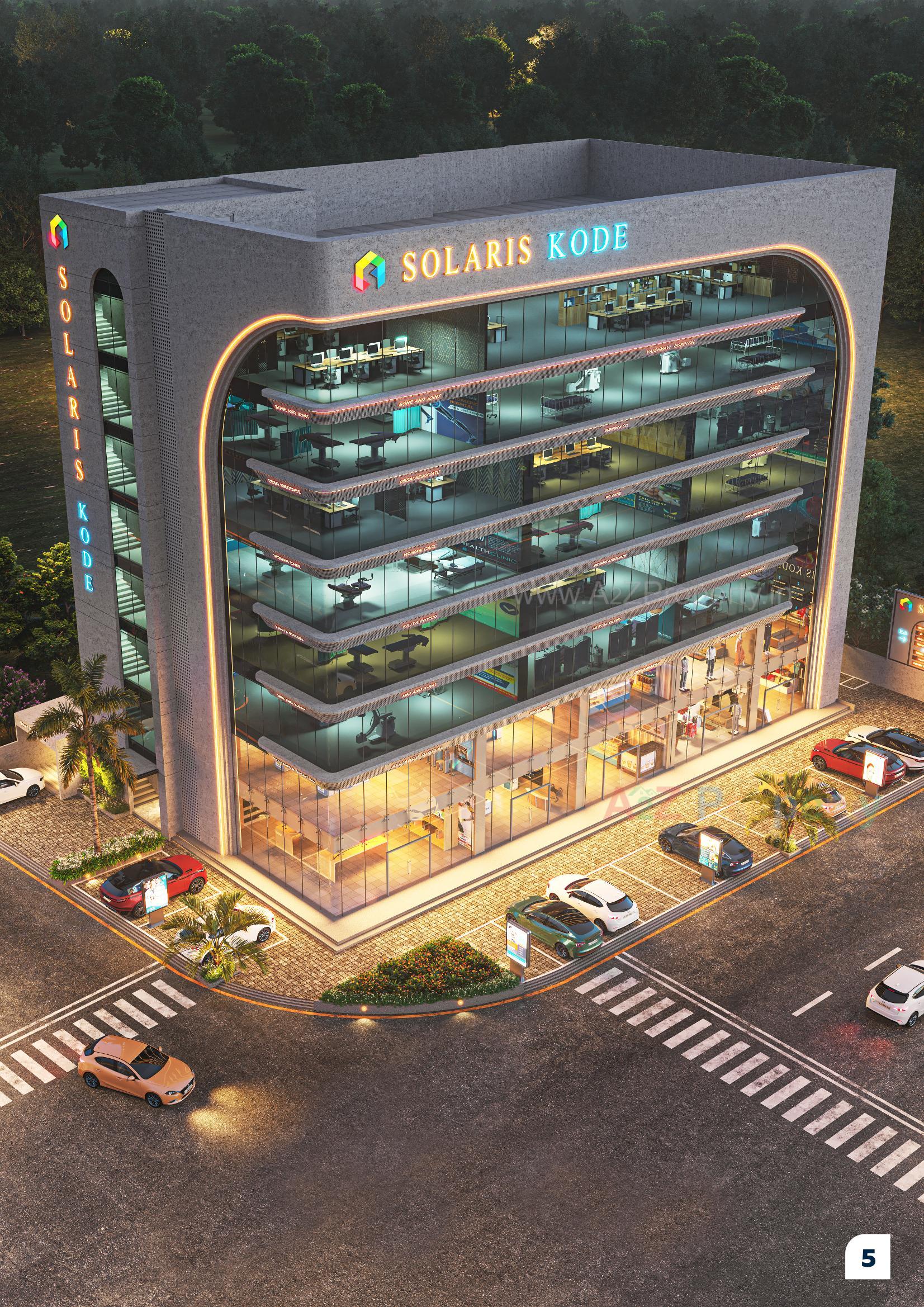 3D Elevation of real estate project Solaris Kode located at Bharthana-vesu, Surat, Gujarat